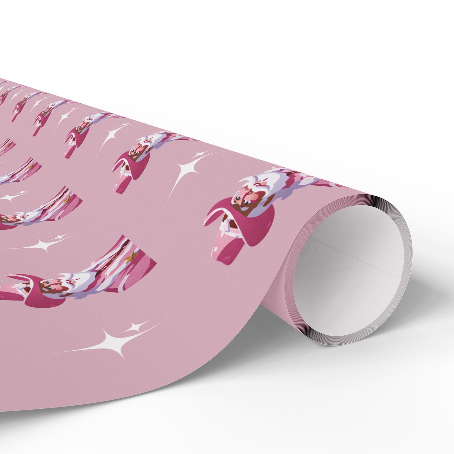 Pink Cowboy Santa Wrapping Paper, Funny Christmas Wrapping Preppy Wrapping Paper, Cute Wrapping Paper Roll, Pink Christmas Wrapping Paper