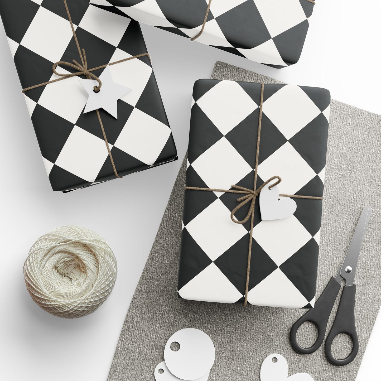 Black & White Diamond Wrapping Paper Roll