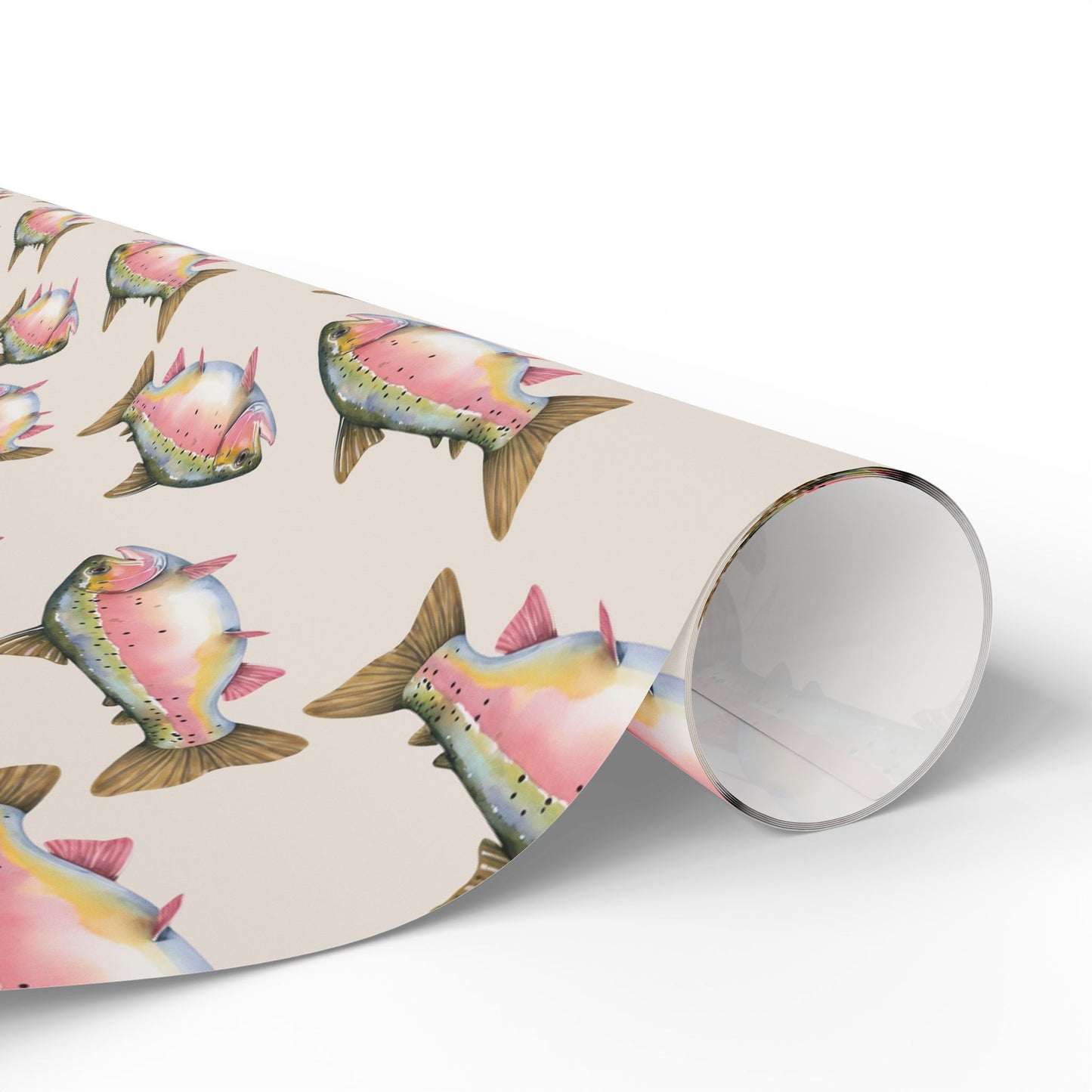 White Rainbow Trout Wrapping Paper Roll