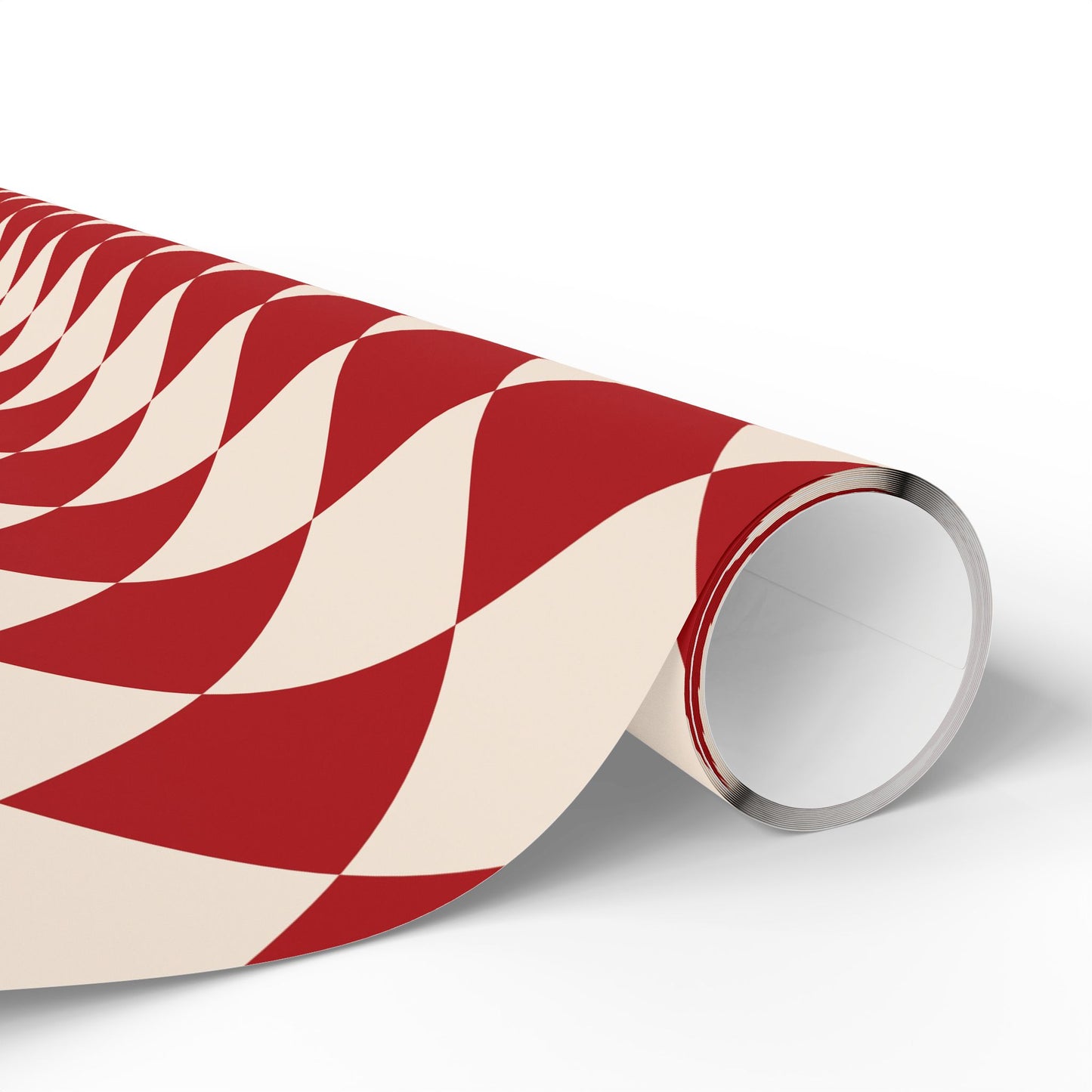 Red & Cream Checkered Wrapping Paper Roll