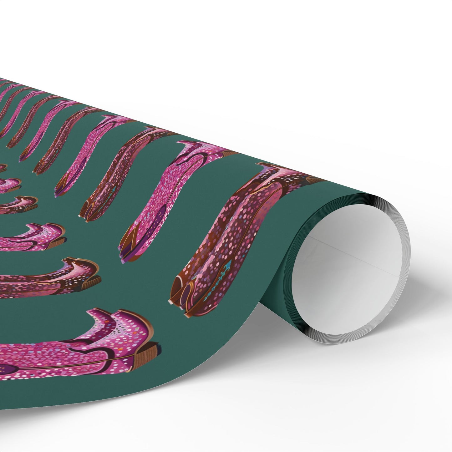 Green Cowboy Boots Wrapping Paper, Preppy Wrapping Paper Roll