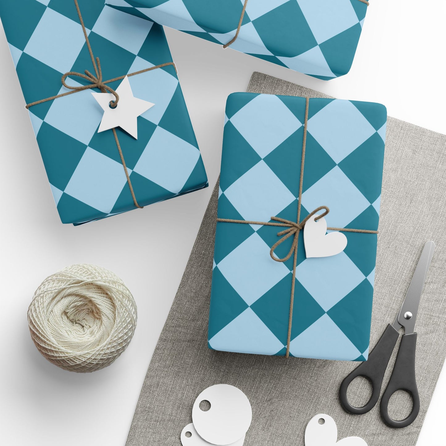 Turquoise Diamond Wrapping Paper Roll