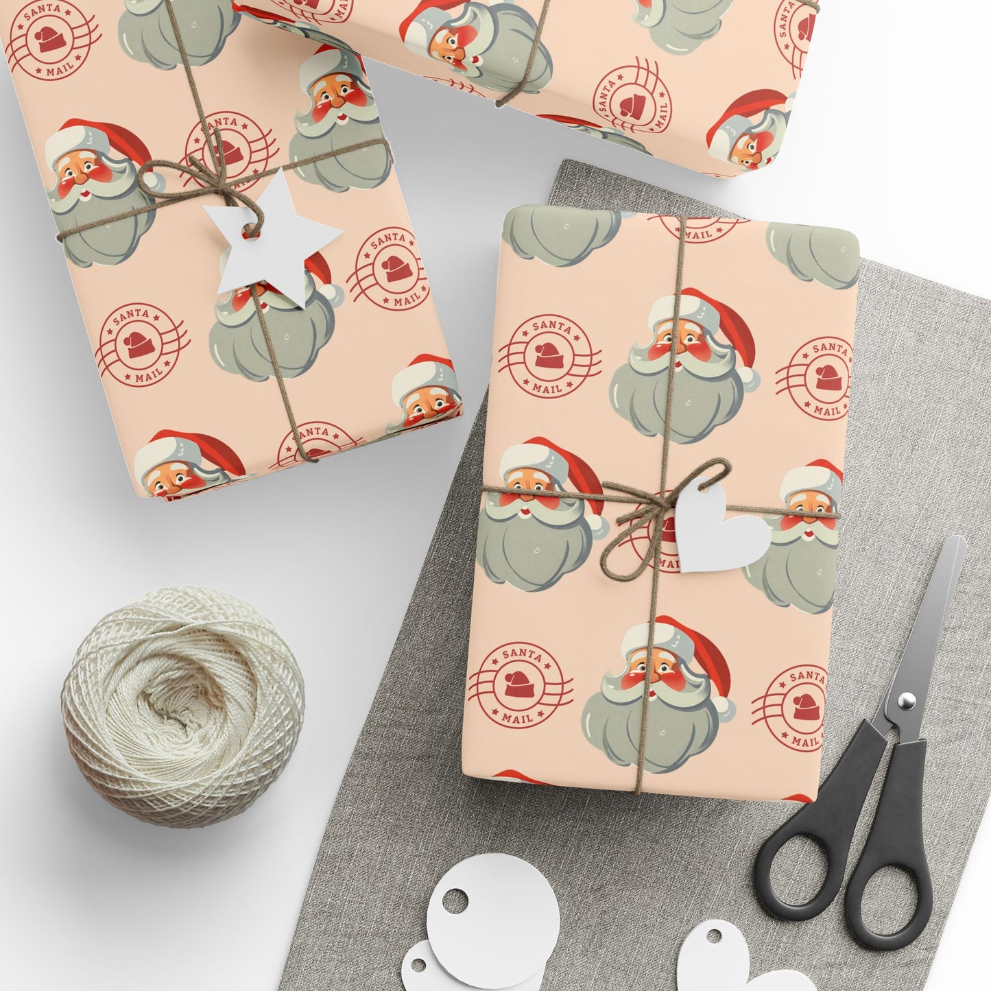 From Santa Christmas wrapping Paper, Vintage Santa Wrapping Paper