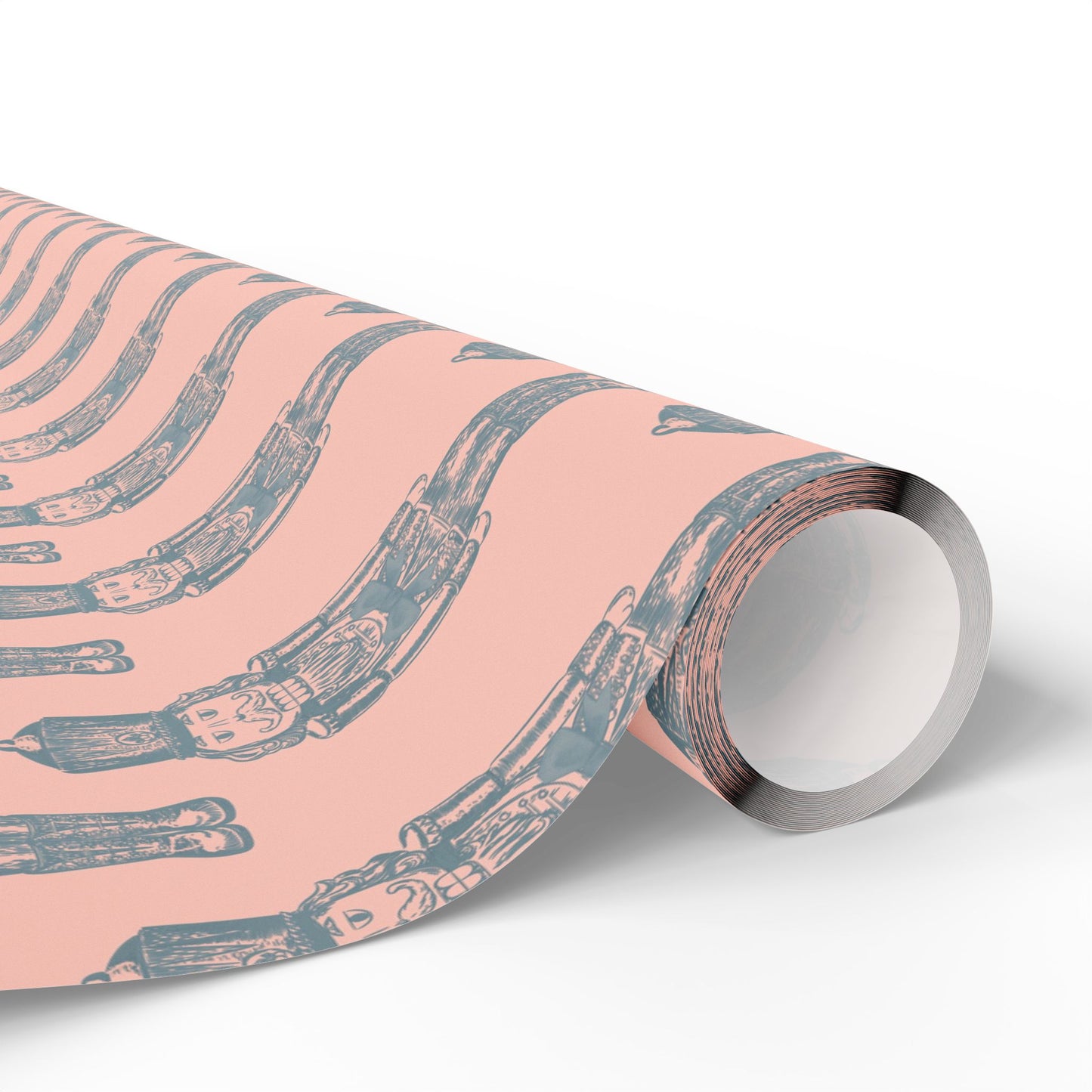 Coral & Blue Nutcracker Wrapping Paper