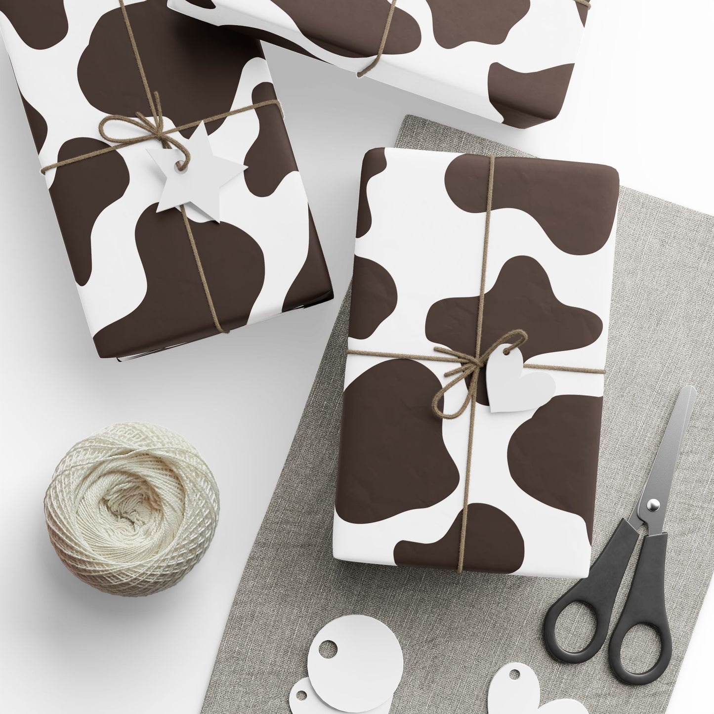 Black Cowhide Wrapping Paper, Western Cow Gift Wrap