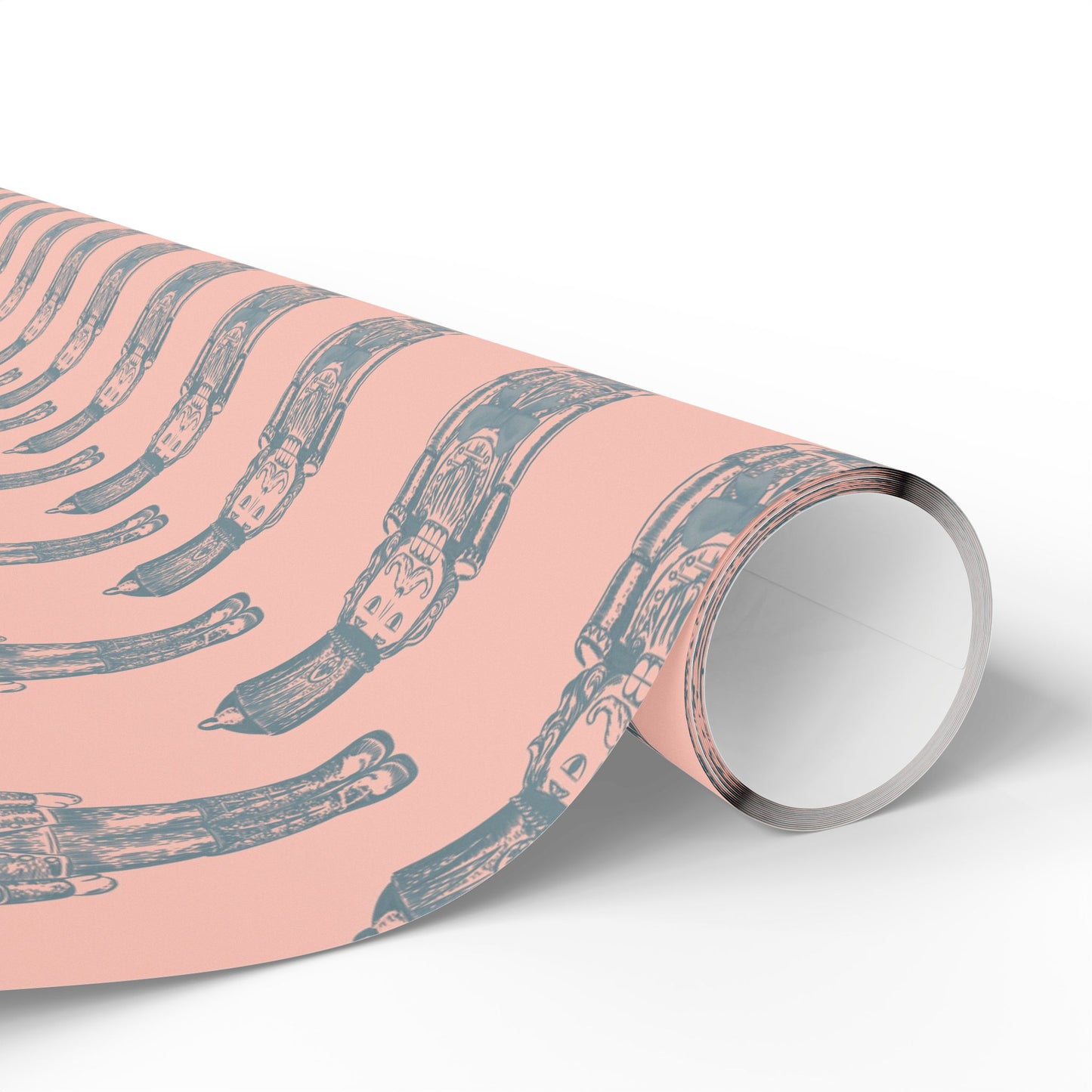 Coral & Blue Nutcracker Wrapping Paper