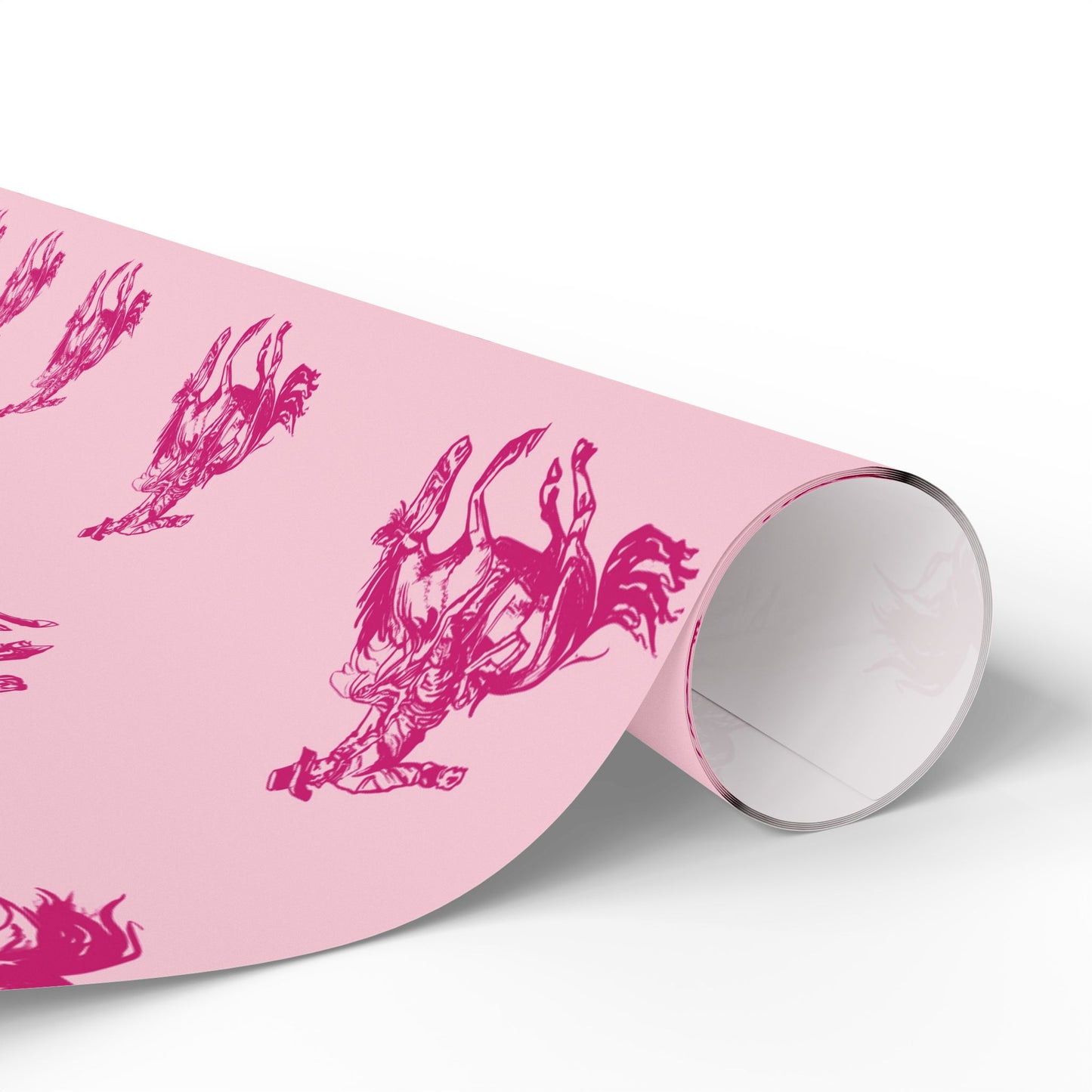 Pink Rodeo Cowboy Western Wrapping Paper Roll