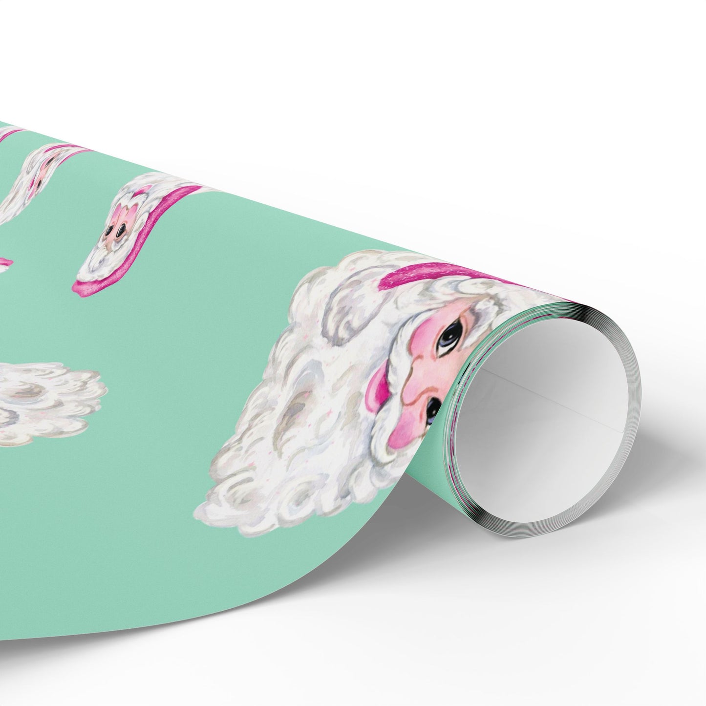 Turquoise & Pink Sequin Santa