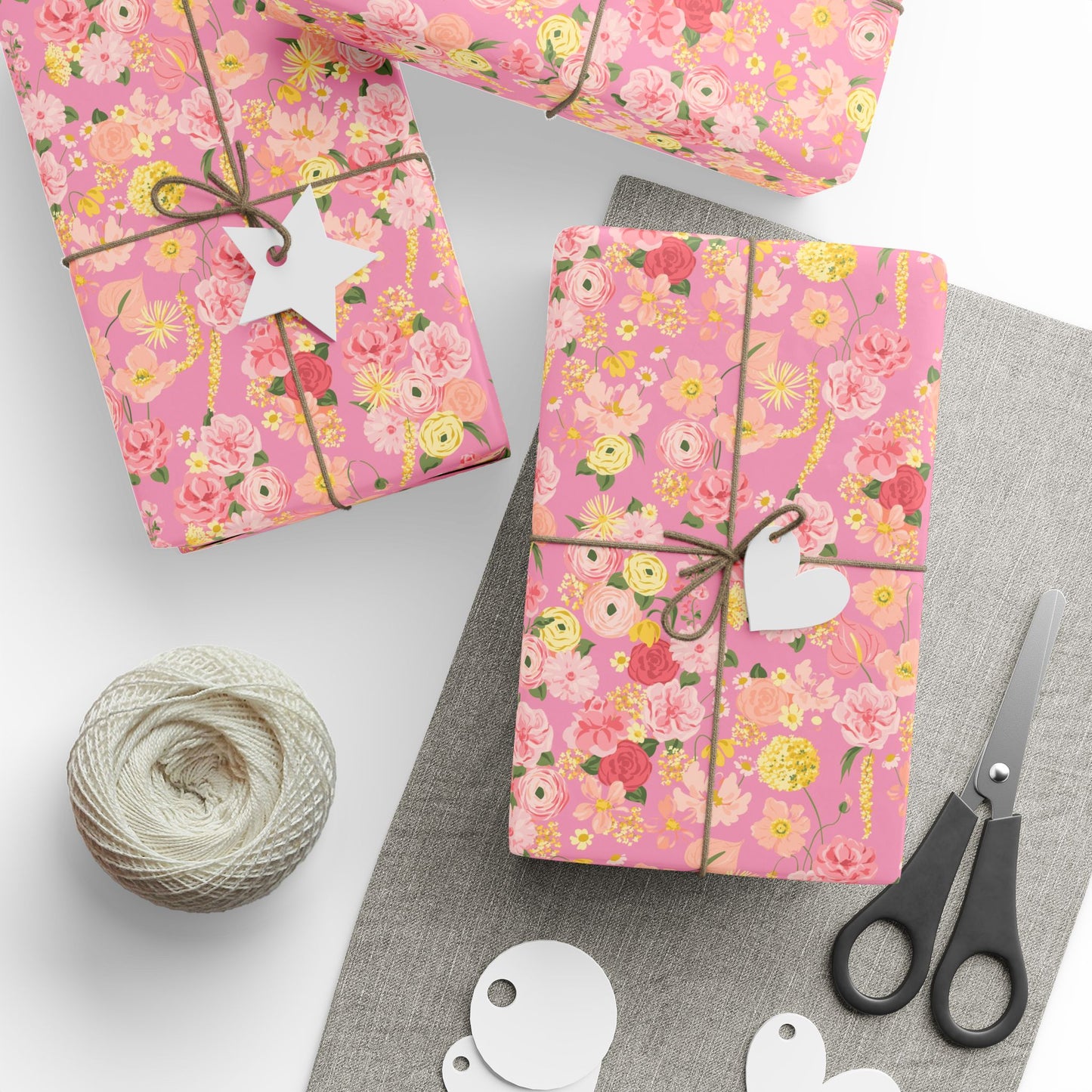 Pink Floral Wrapping Paper Roll