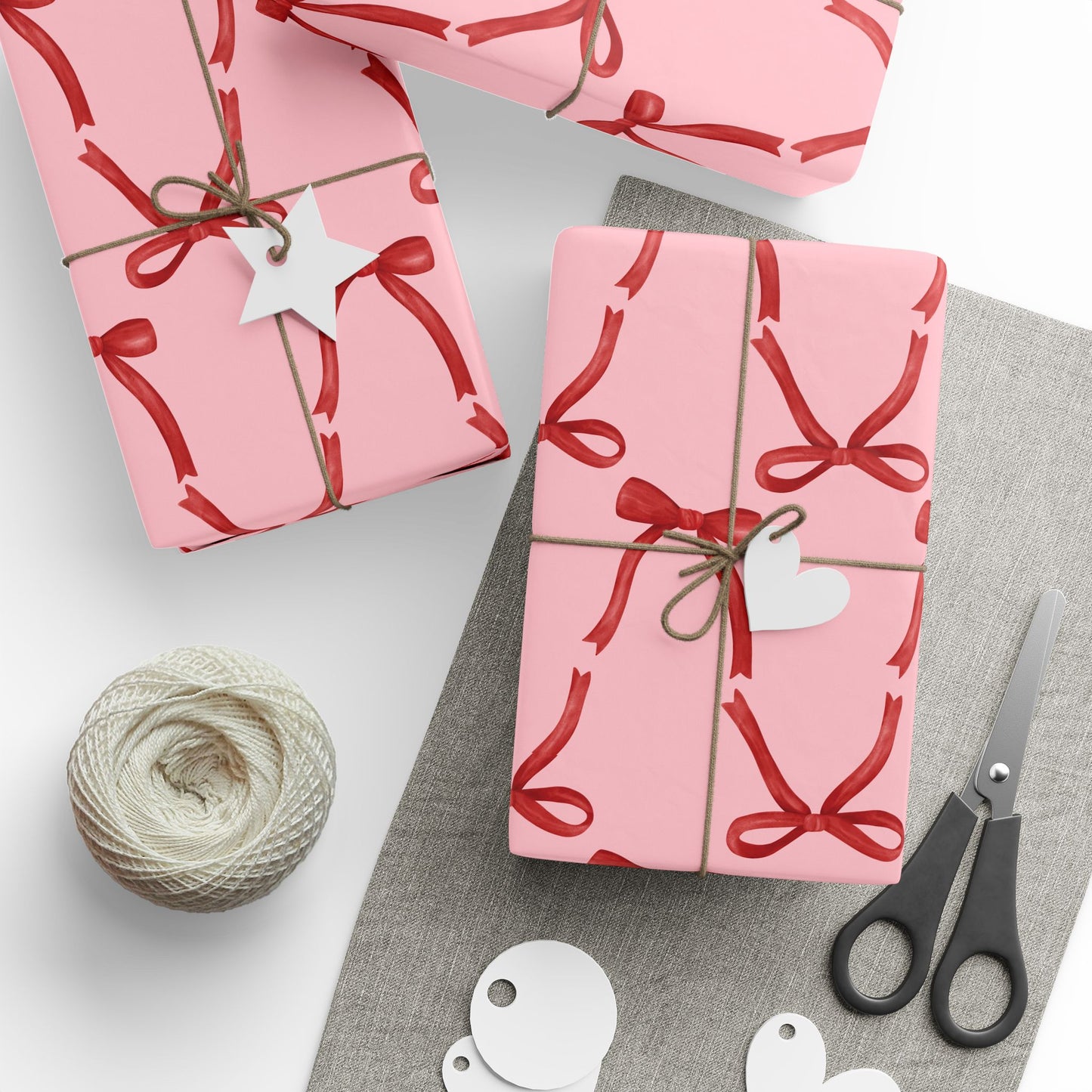 Pink & Red Bow Coquette Wrapping Paper