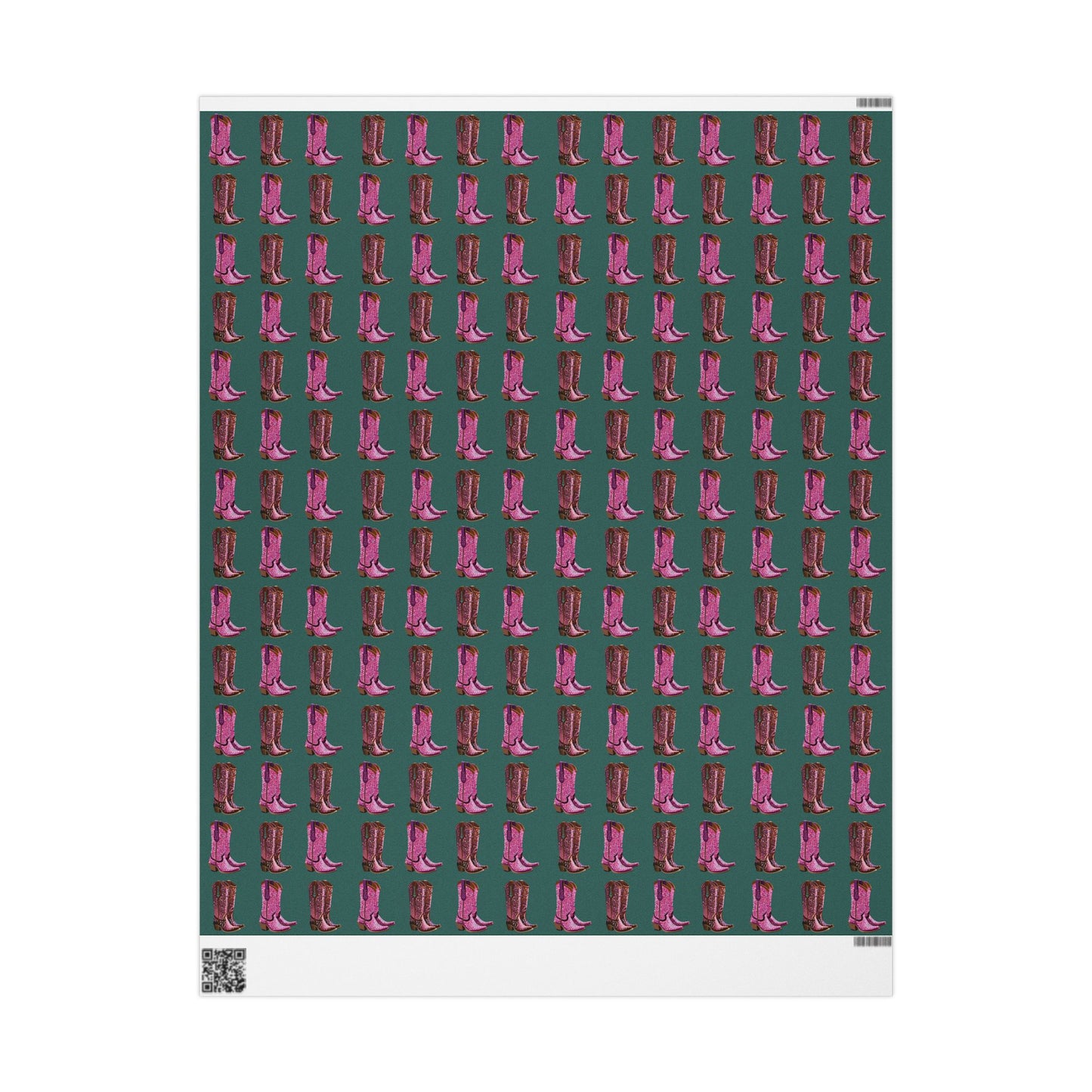 Green Cowboy Boots Wrapping Paper, Preppy Wrapping Paper Roll