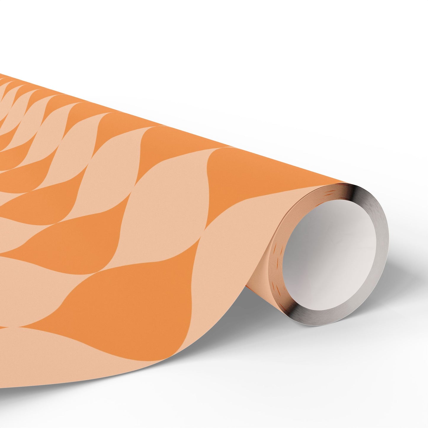 Tangerine Geometric Wrapping Paper Roll