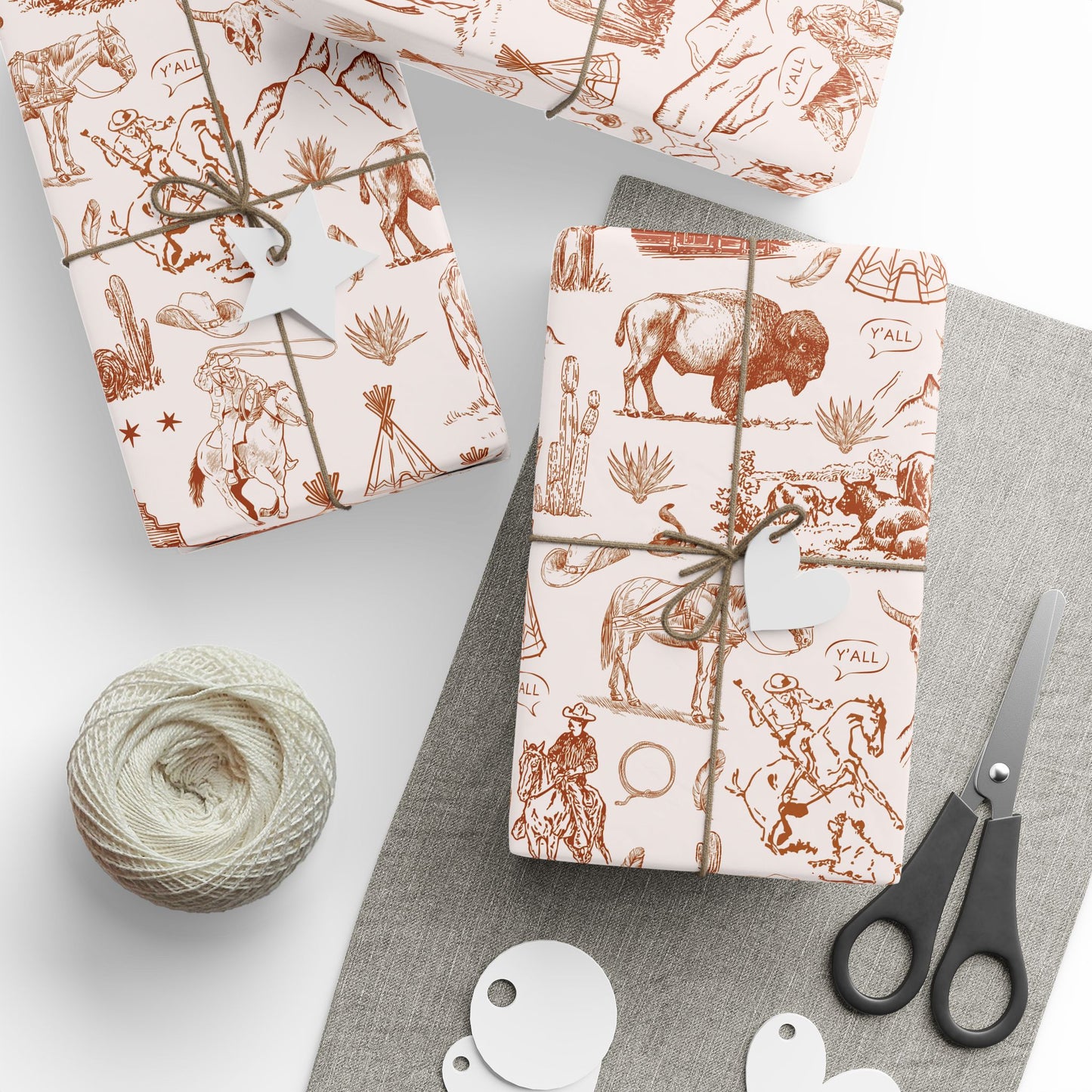 Rust Western Wrapping Paper Roll