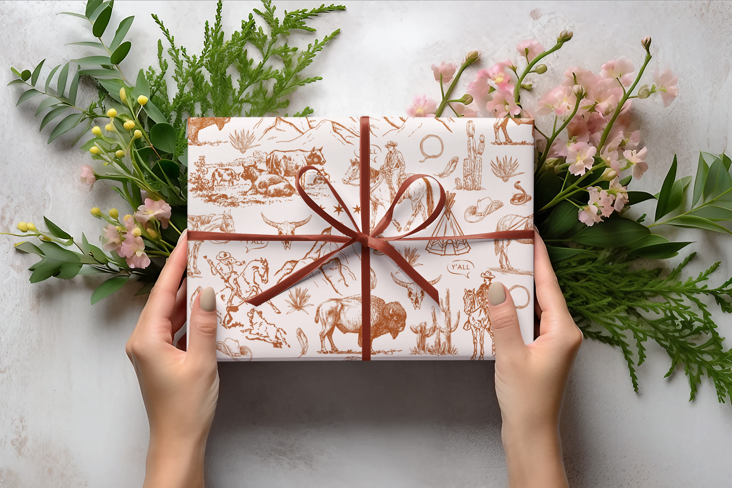 Rust Western Wrapping Paper Roll