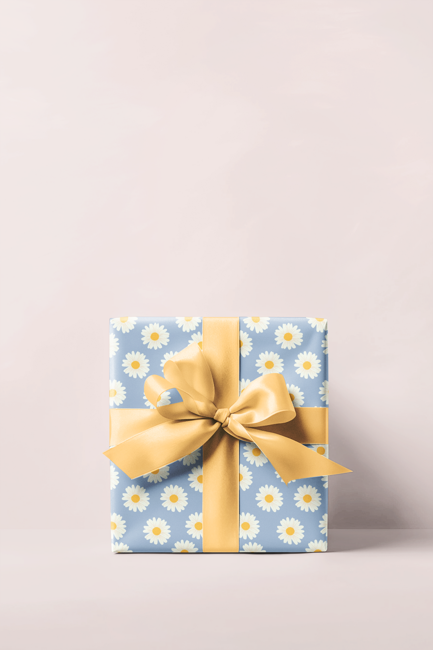Dusty Blue Daisey Wrapping Paper Roll