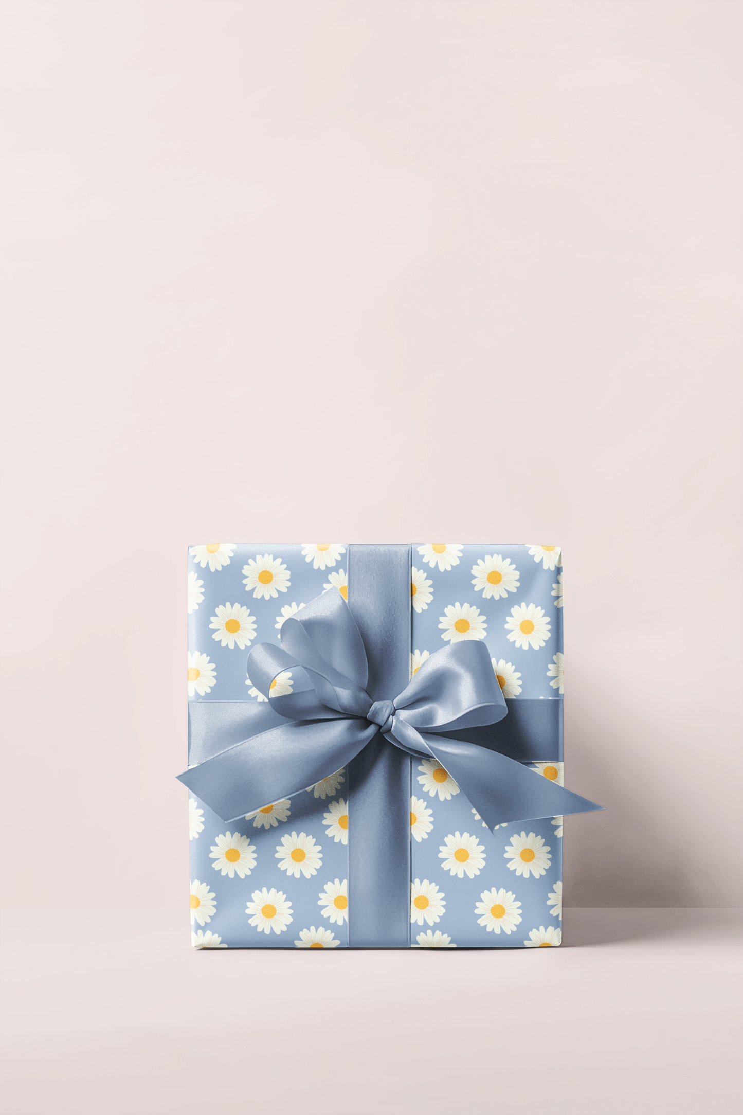 Dusty Blue Daisey Wrapping Paper Roll