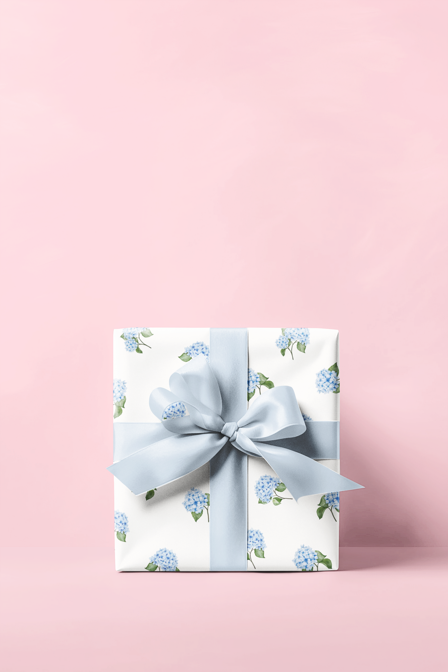 White Hydrangea Wrapping Paper Roll