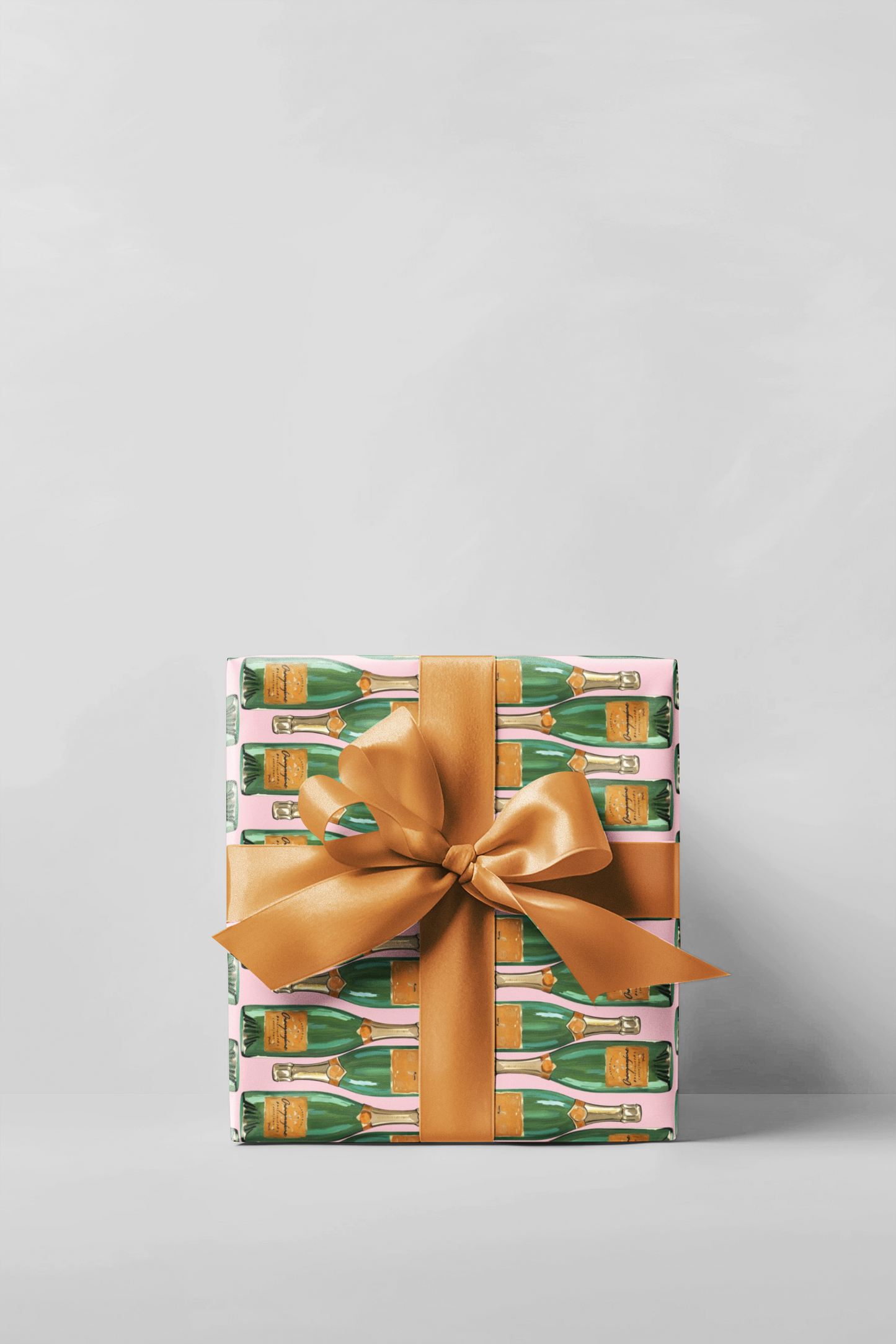 Champagne Bottle Wrapping Paper, Pink & Green Gift Wrap, Bridal Shower Wrapping Paper, Gift Wrap For Her