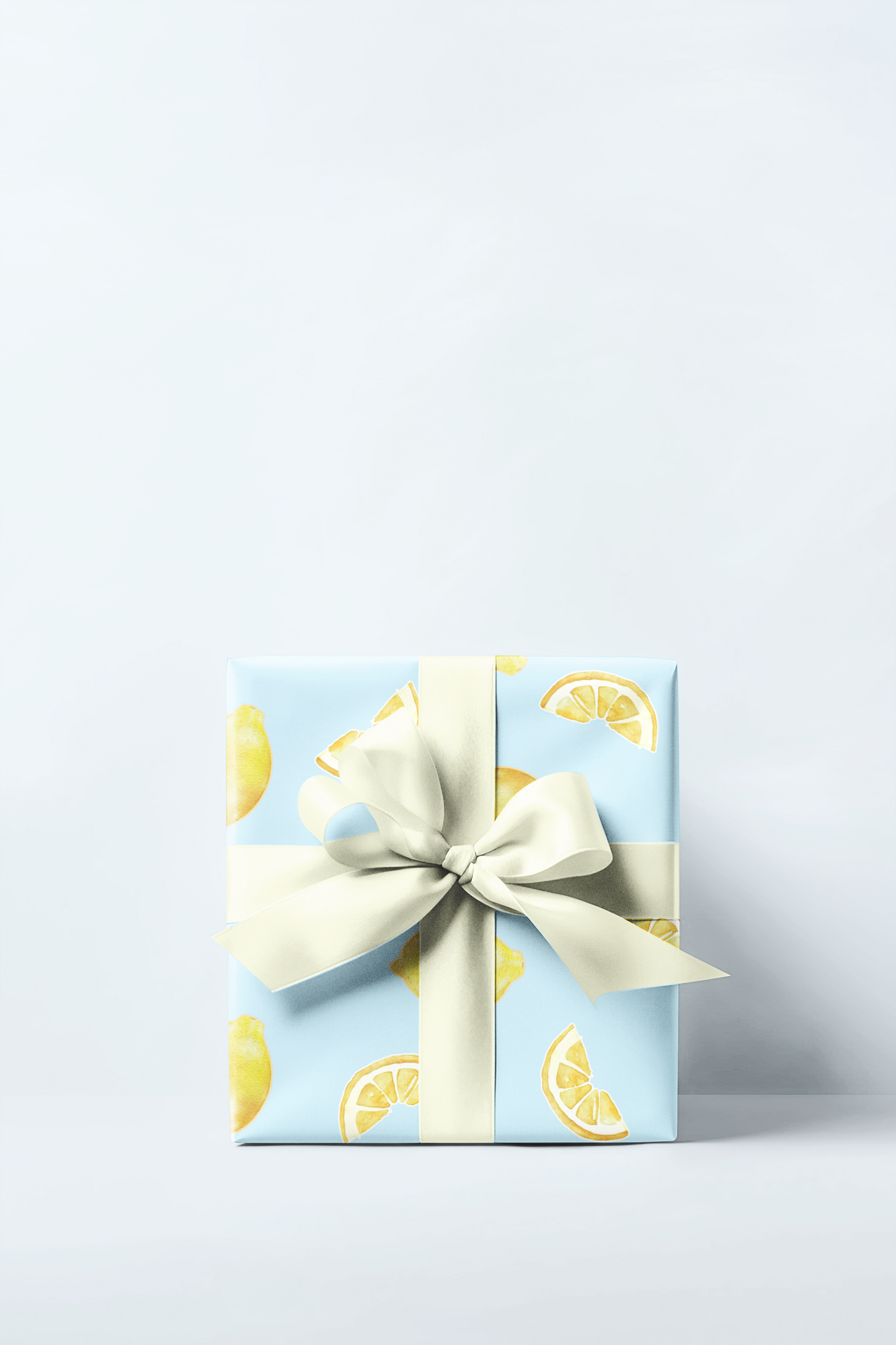 Light Blue Lemon Wrapping Paper