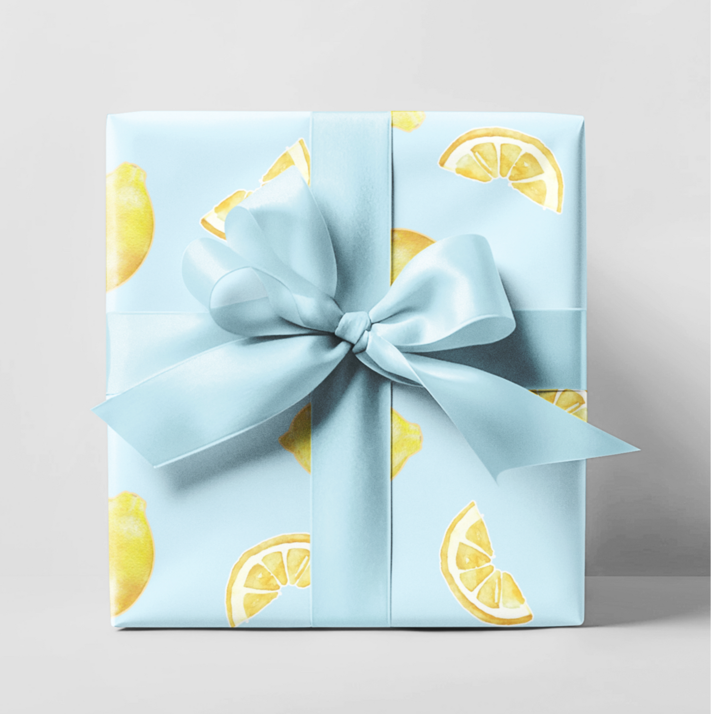Light Blue Lemon Wrapping Paper