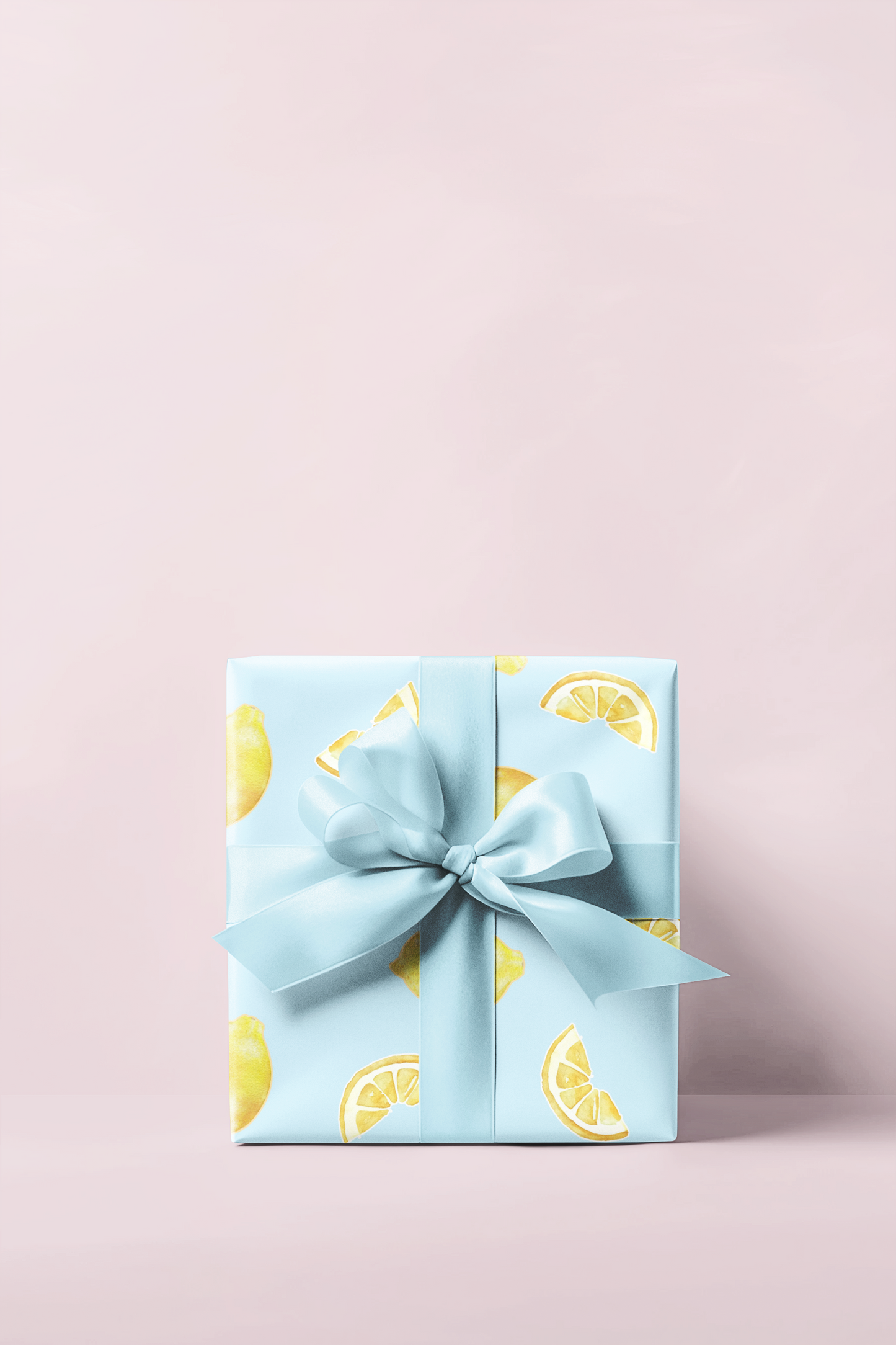 Light Blue Lemon Wrapping Paper