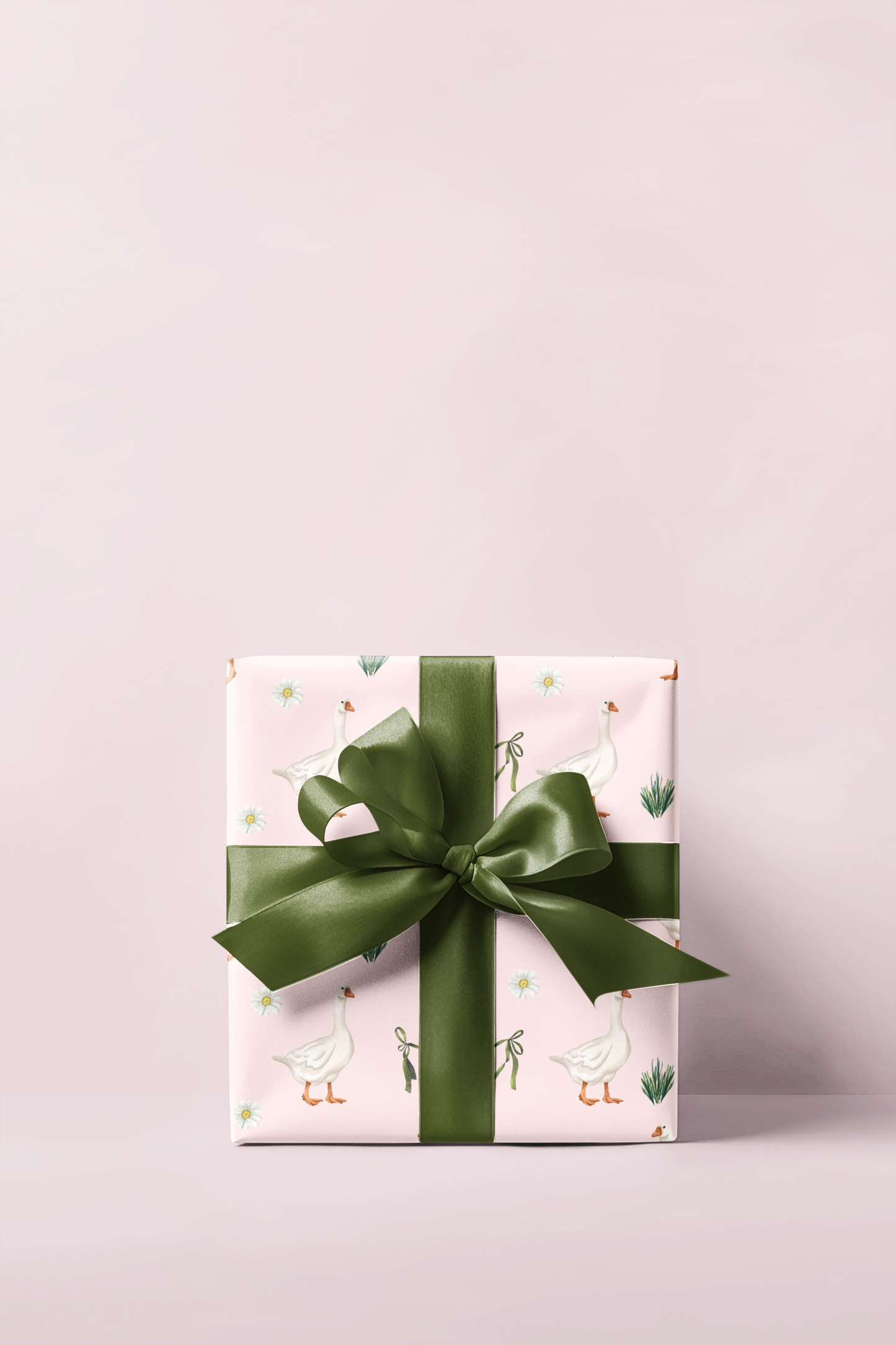 Pink Goose Wrapping Paper Roll, Baby Shower Wrapping Paper, Birthday Gift Wrap, Gift Wrap for Her
