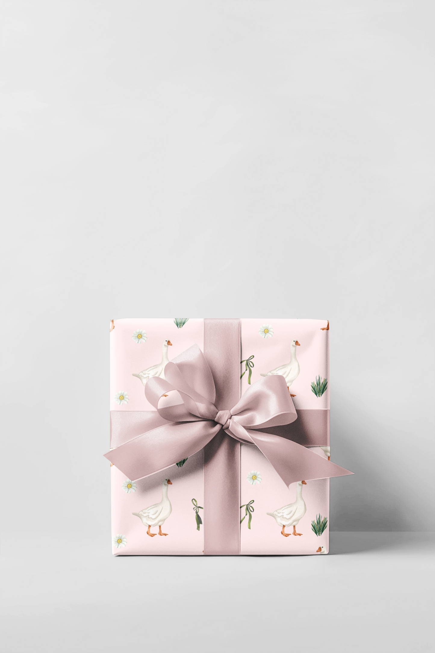 Pink Goose Wrapping Paper Roll, Baby Shower Wrapping Paper, Birthday Gift Wrap, Gift Wrap for Her