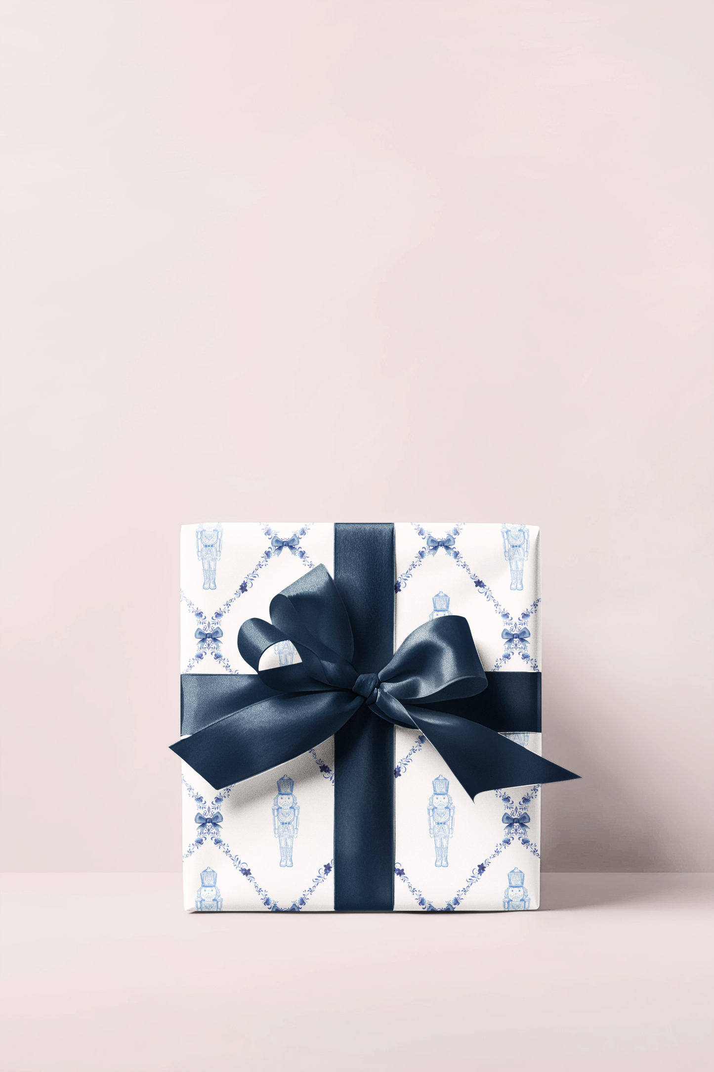 Nutcracker Blue Trellis Wrapping Paper Roll
