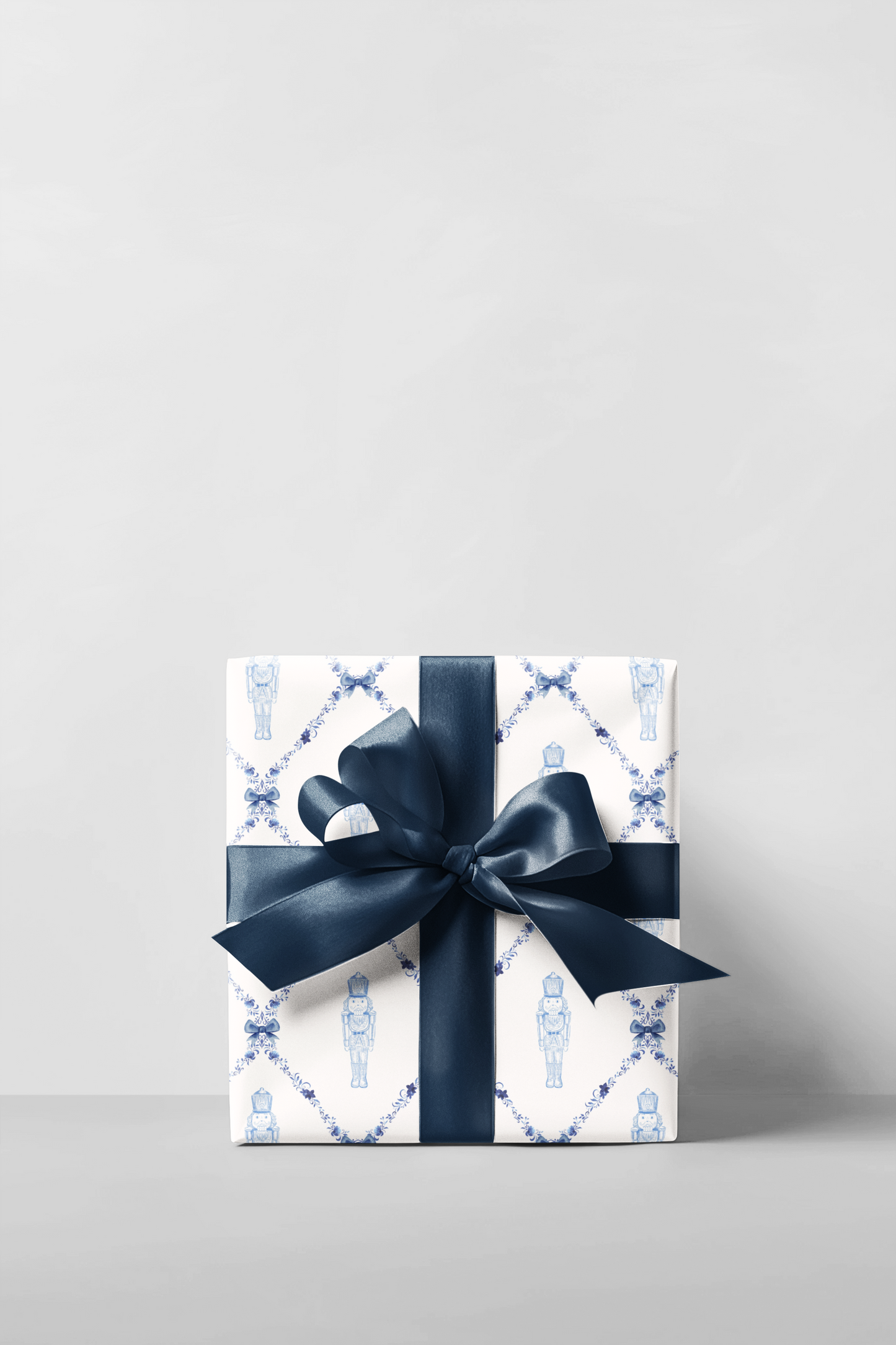 Nutcracker Blue Trellis Wrapping Paper Roll