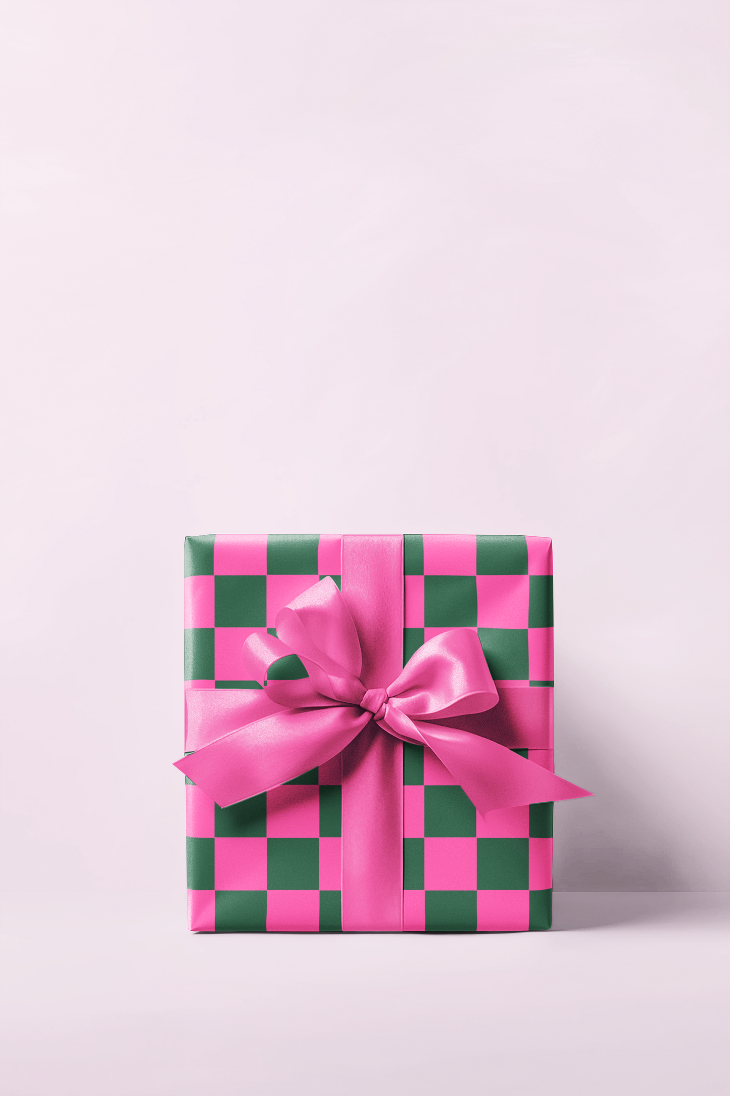 Magenta & Green Retro Checkered Wrapping Paper Roll