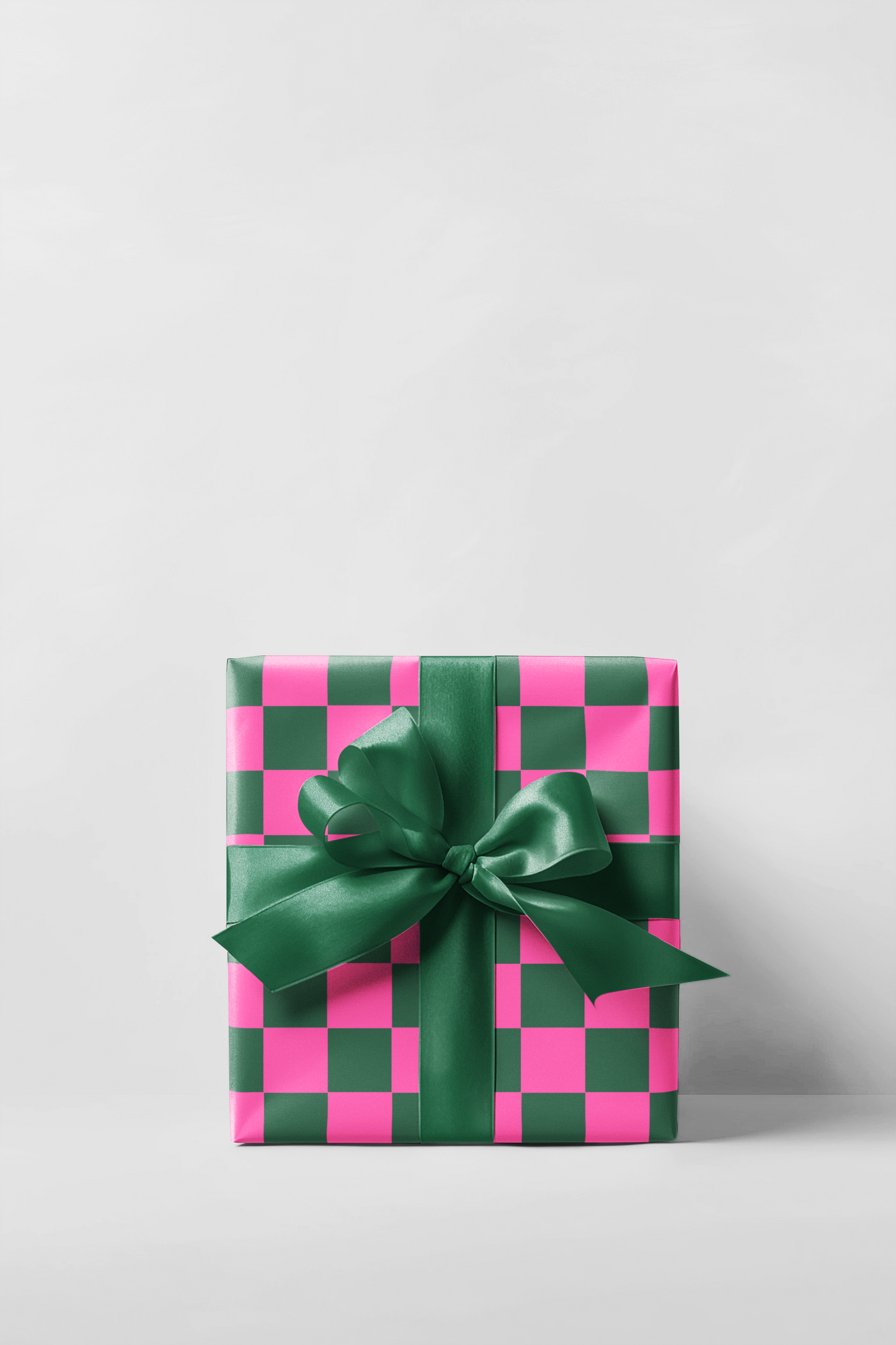 Magenta & Green Retro Checkered Wrapping Paper Roll