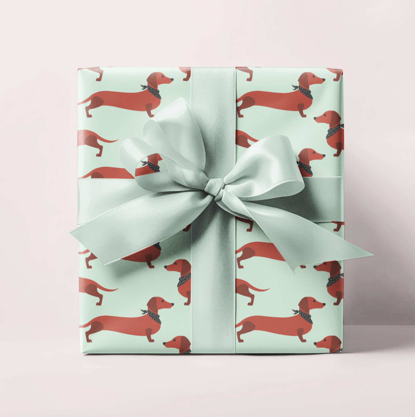 Sage Weenie Dog With Bandana's Wrapping Paper