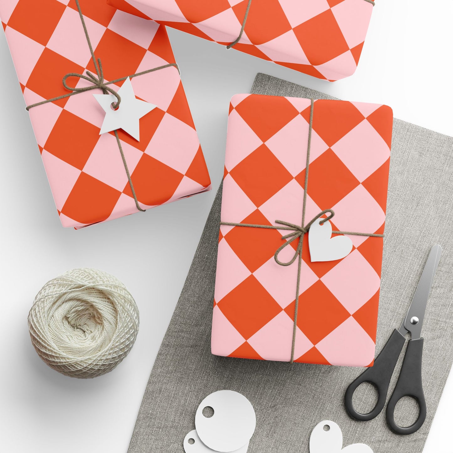 Orange & Pink Wrapping Paper Roll