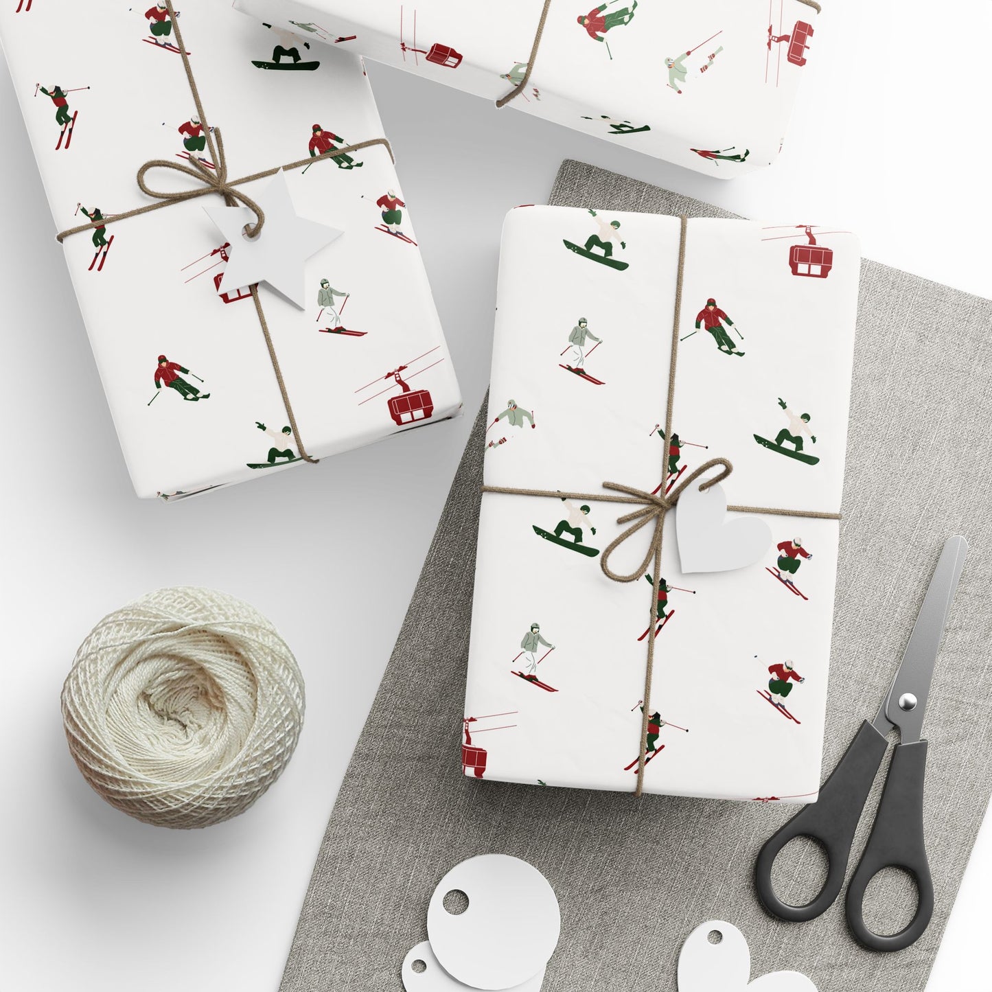 Mountain Snow Skiing Wrapping Paper