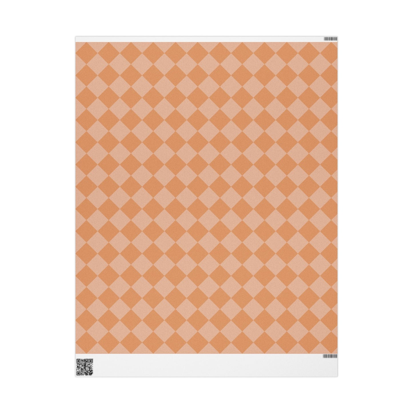 Orange Diamond Checkered Wrapping Paper Roll