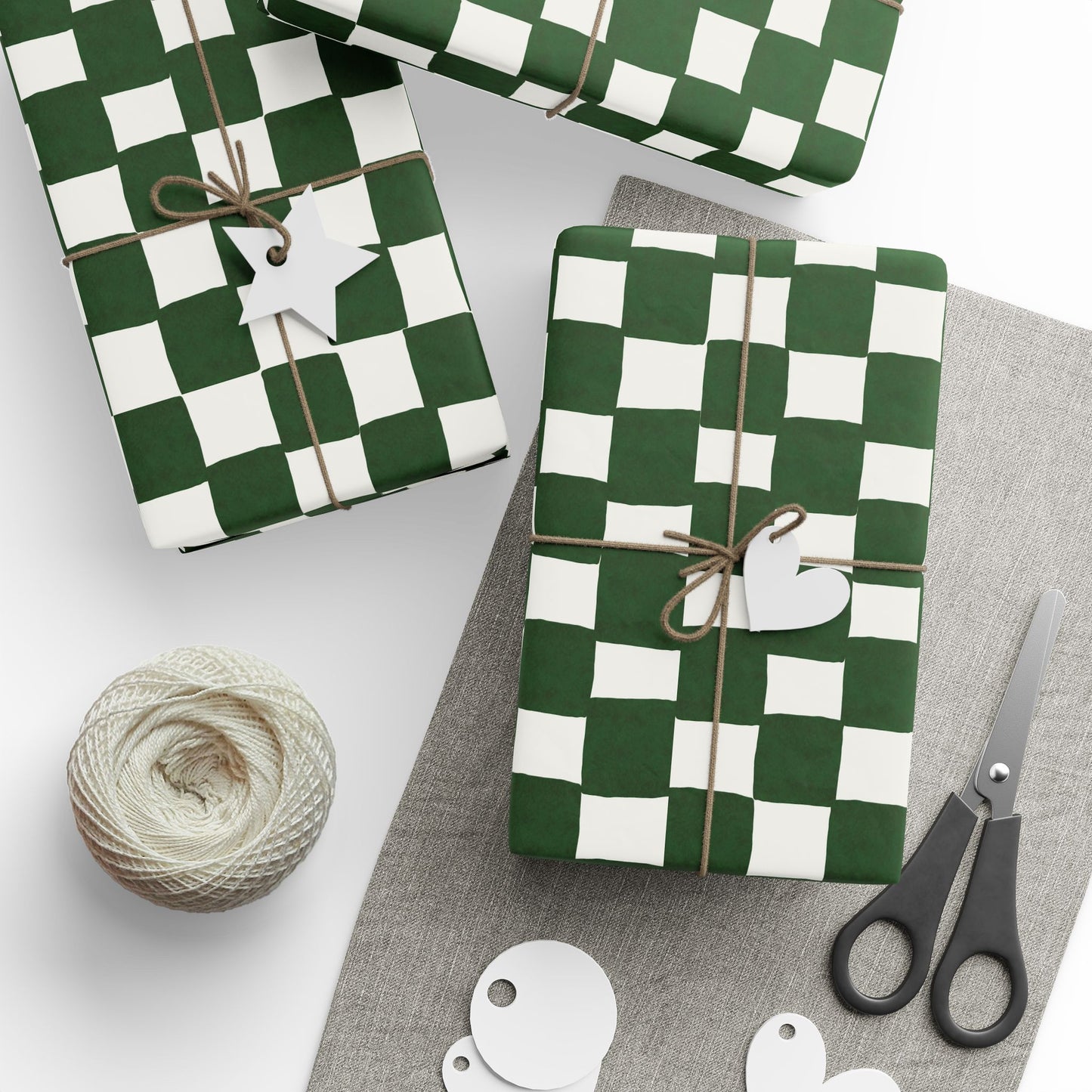 Green Checkered Wrapping Paper Roll
