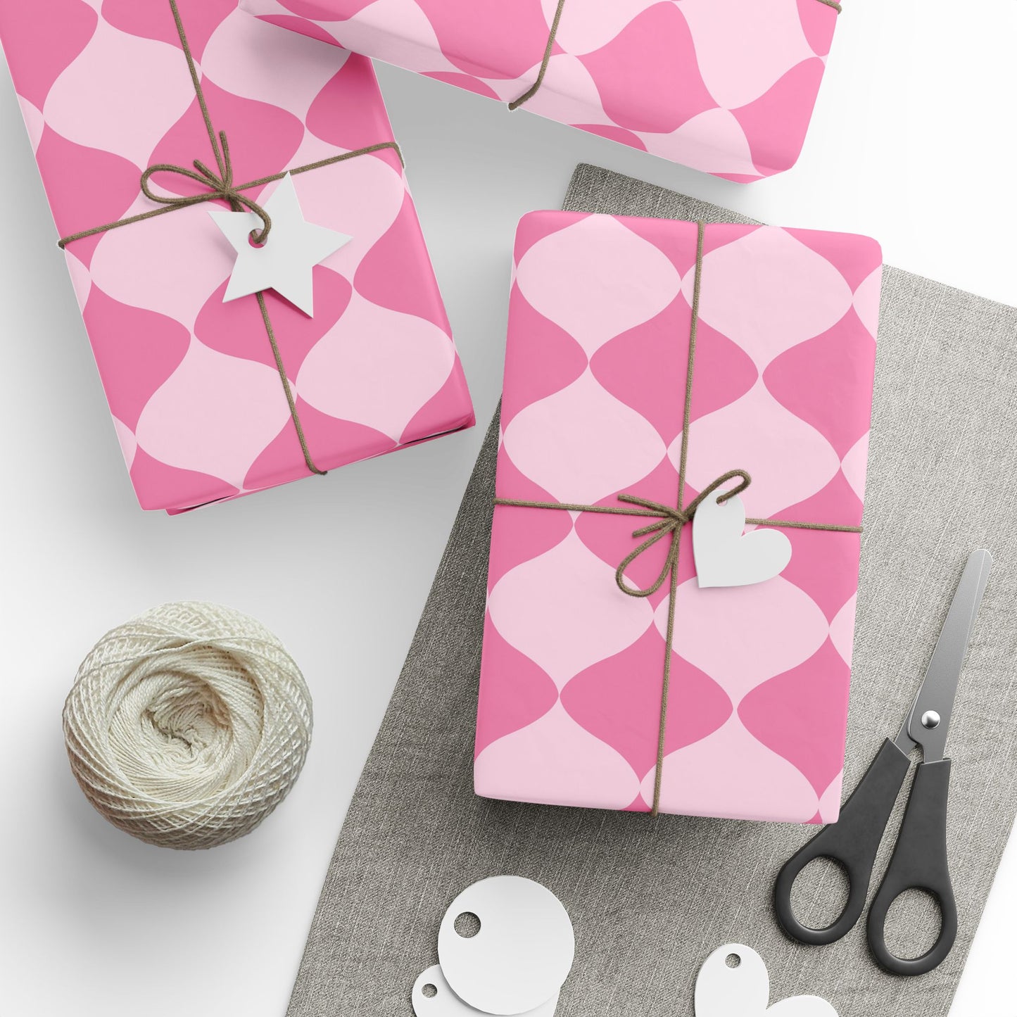 Pink Geometric Wrapping Paper Roll