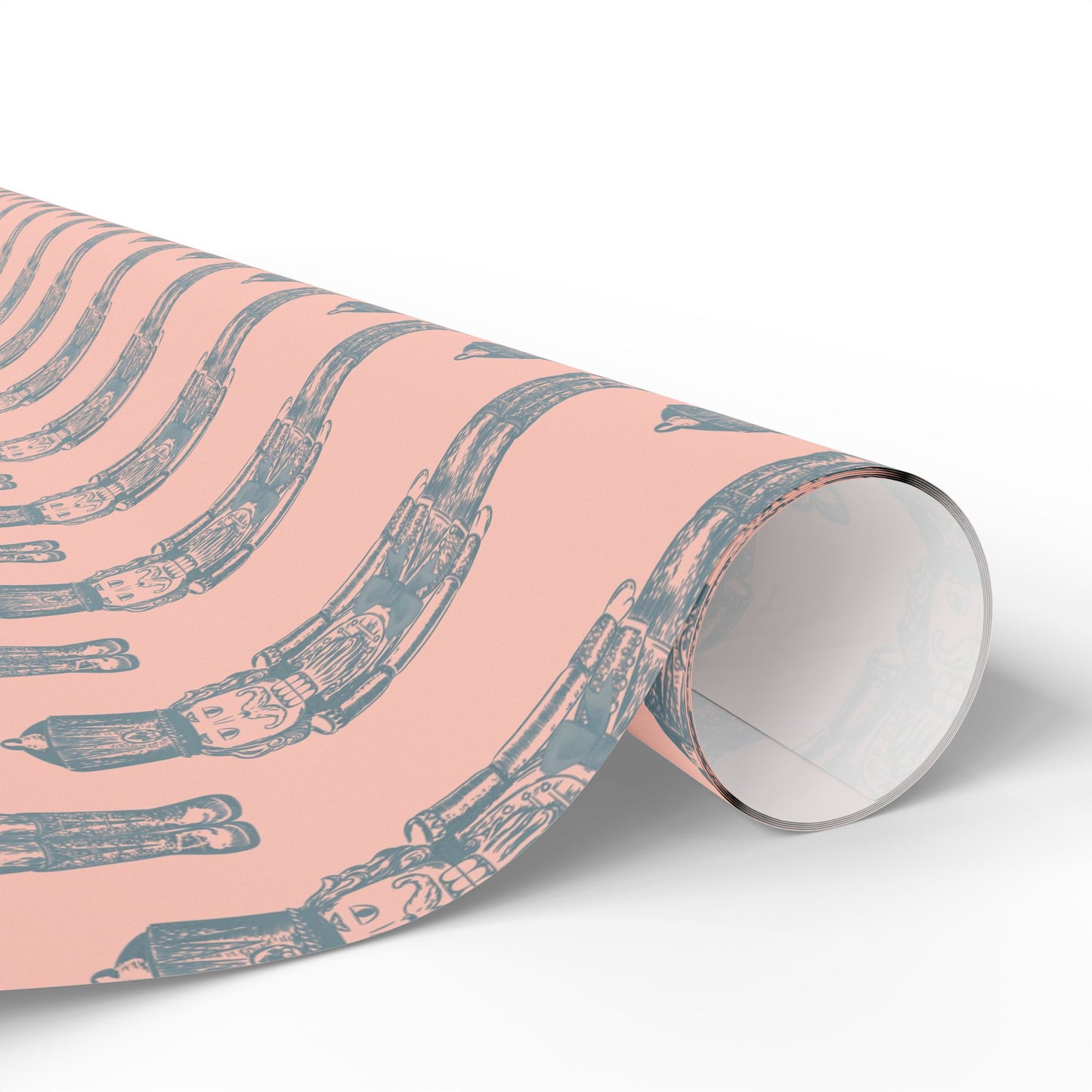Coral & Blue Nutcracker Wrapping Paper
