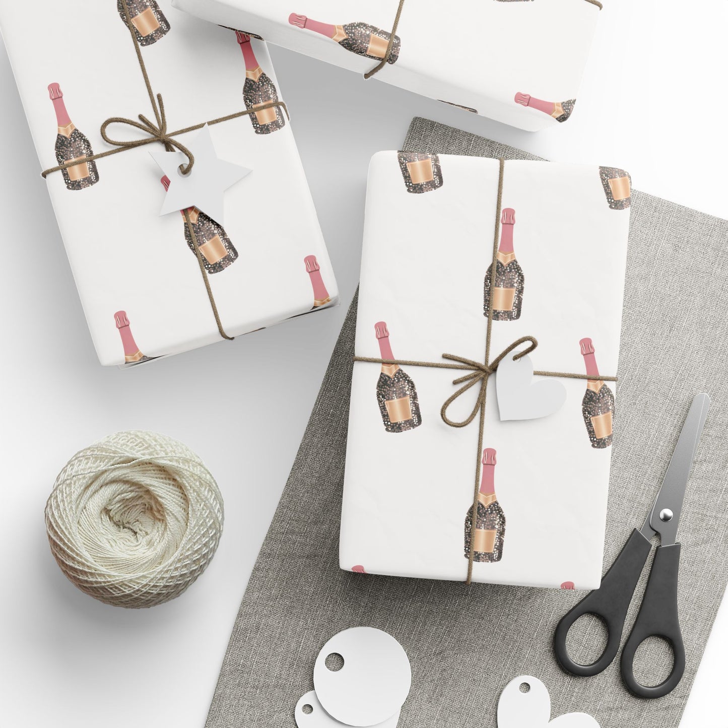 Champagne Bottle Wrapping Paper