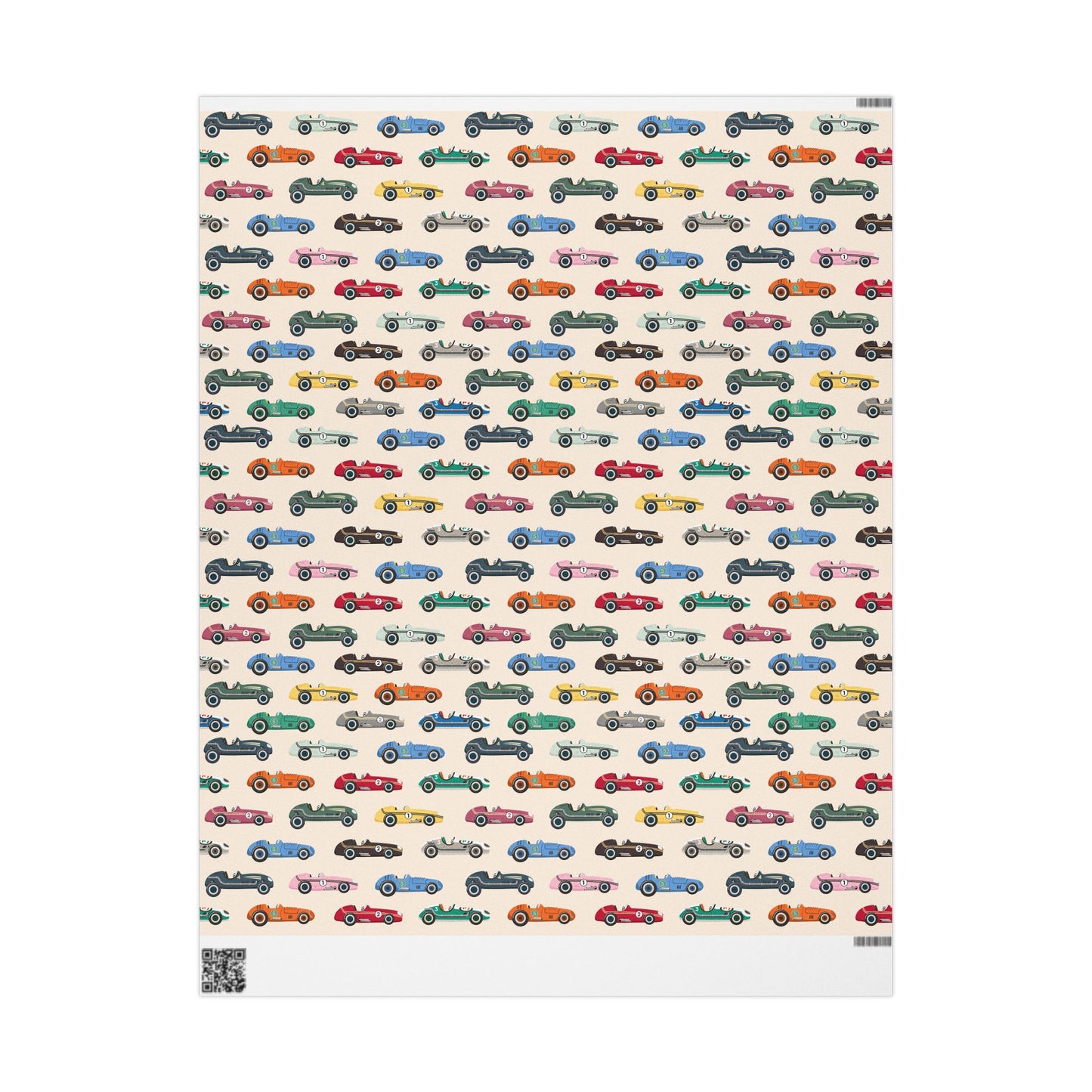 Vintage Race Cars Wrapping Paper Roll