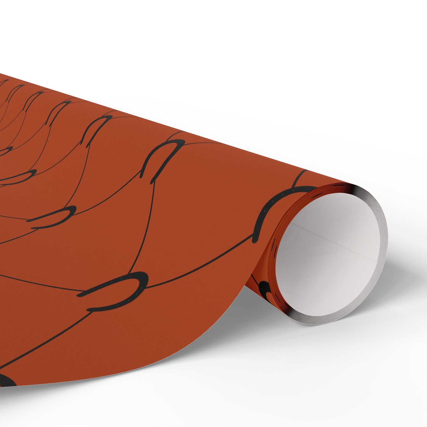 Orange Horseshoe Lattice Wrapping Paper Roll