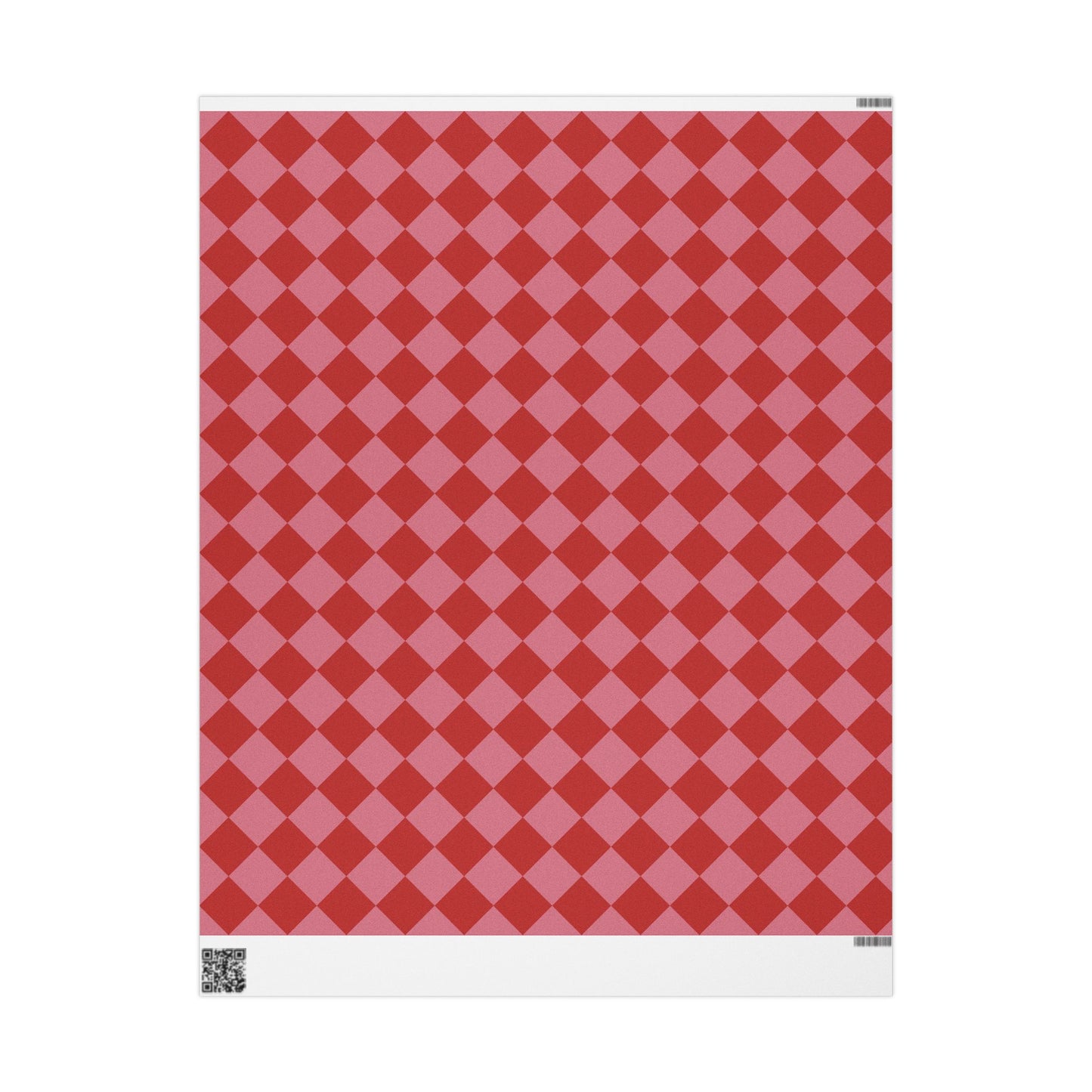 Red & Pink Diamond Checkered Wrapping Paper Roll
