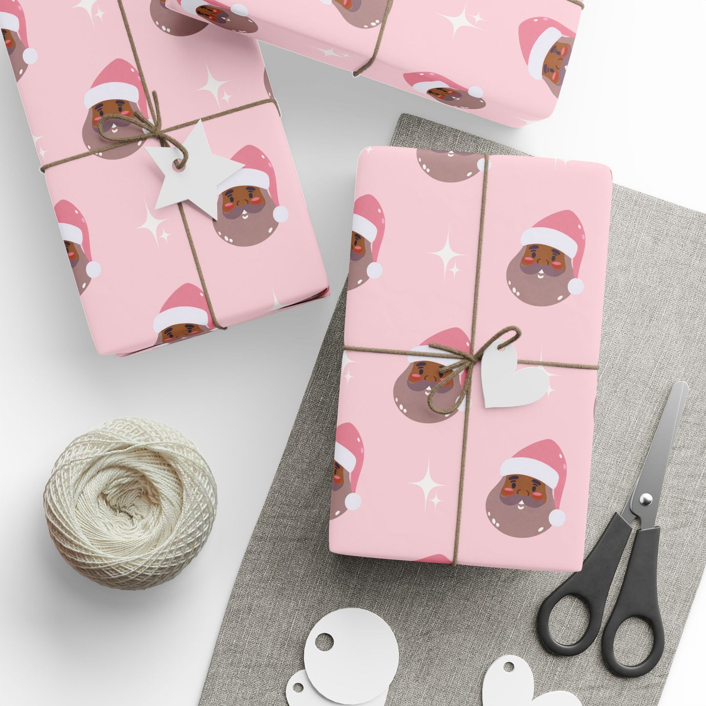 Black Santa Christmas Wrapping Paper
