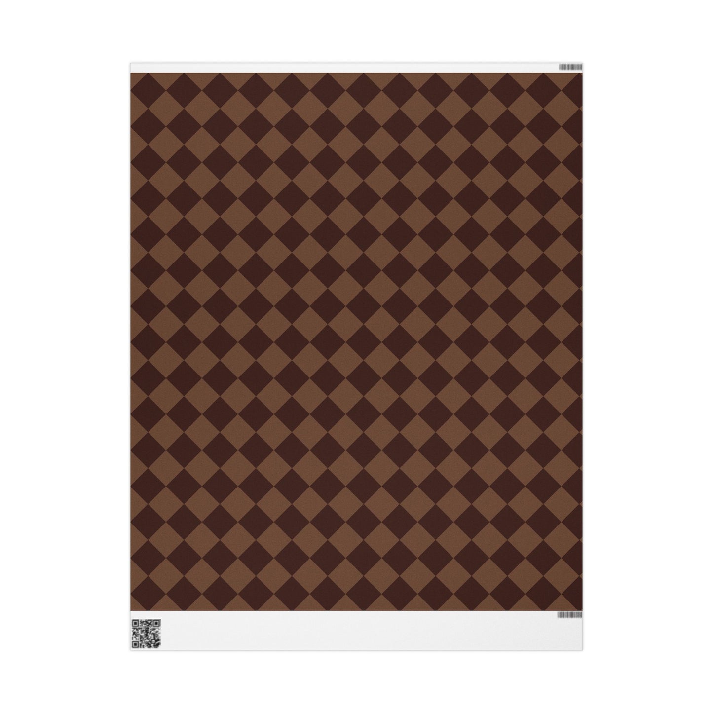 Brown Checkered Diamond Wrapping Paper Roll