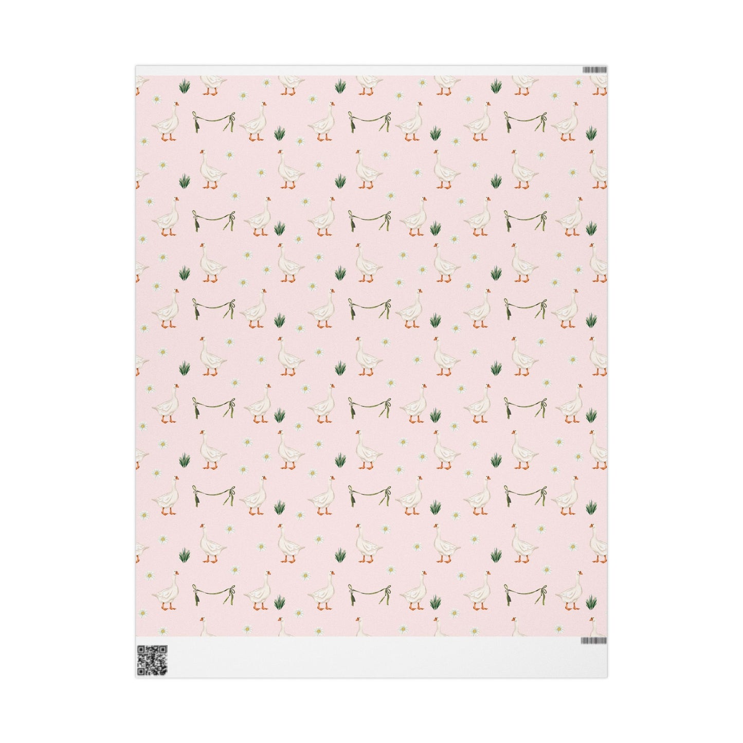 Pink Goose Wrapping Paper Roll, Baby Shower Wrapping Paper, Birthday Gift Wrap, Gift Wrap for Her
