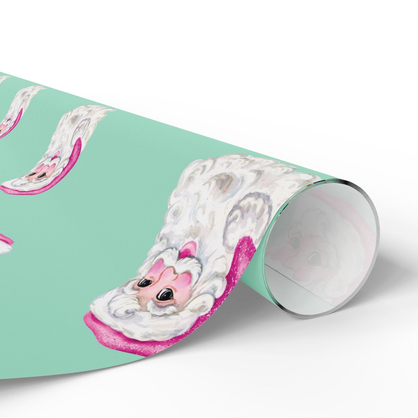 Turquoise & Pink Sequin Santa
