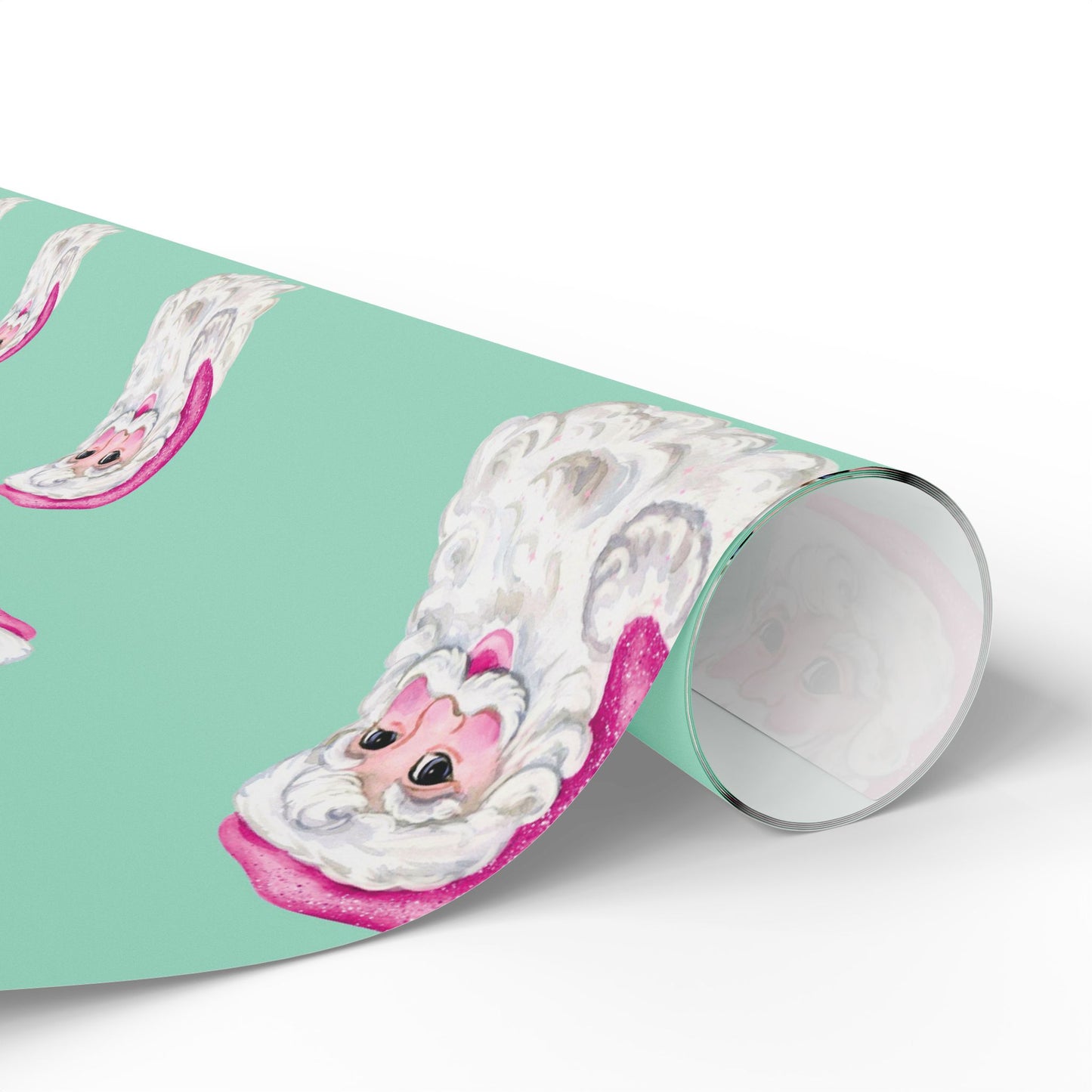 Turquoise & Pink Sequin Santa