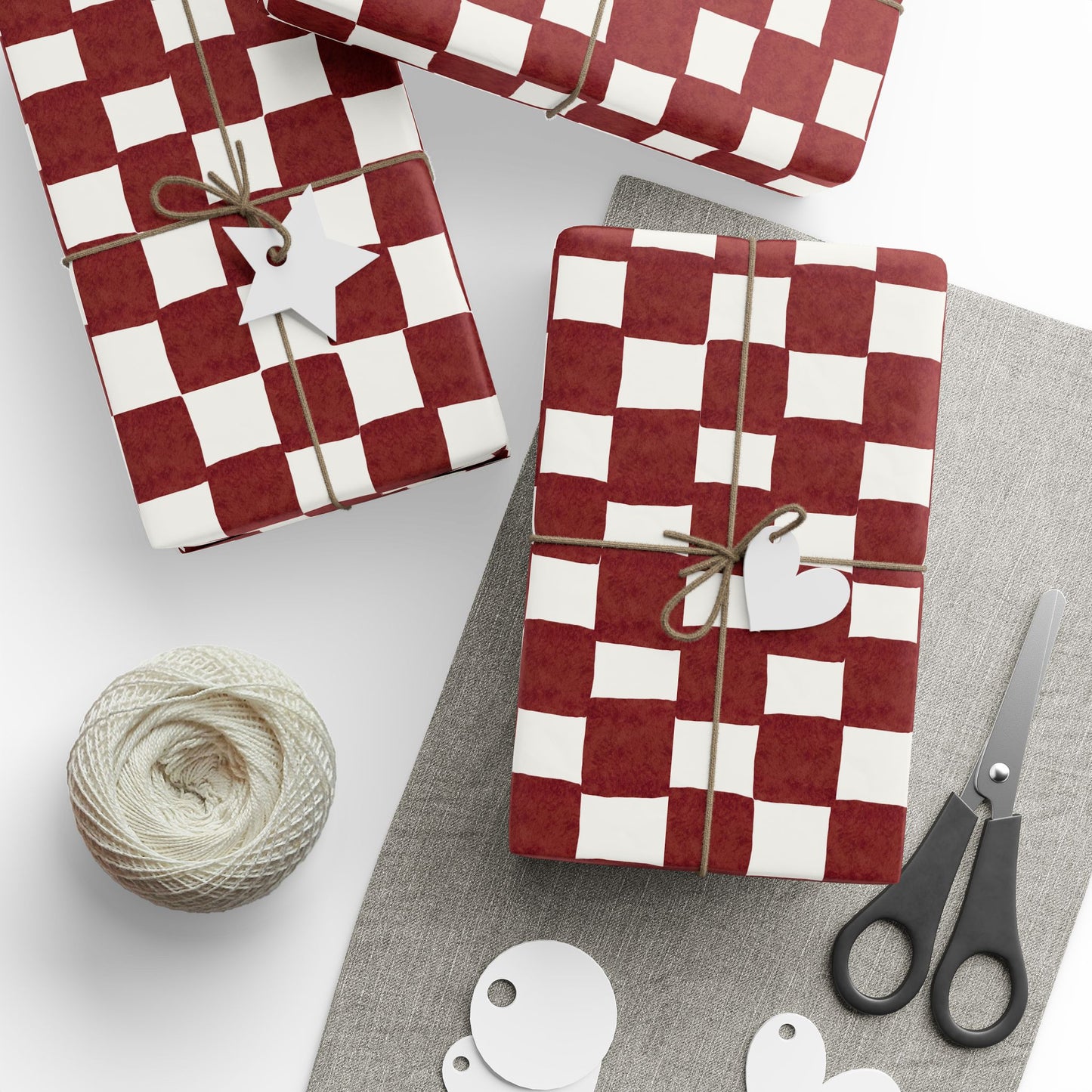 Red Checkered Wrapping Paper Roll