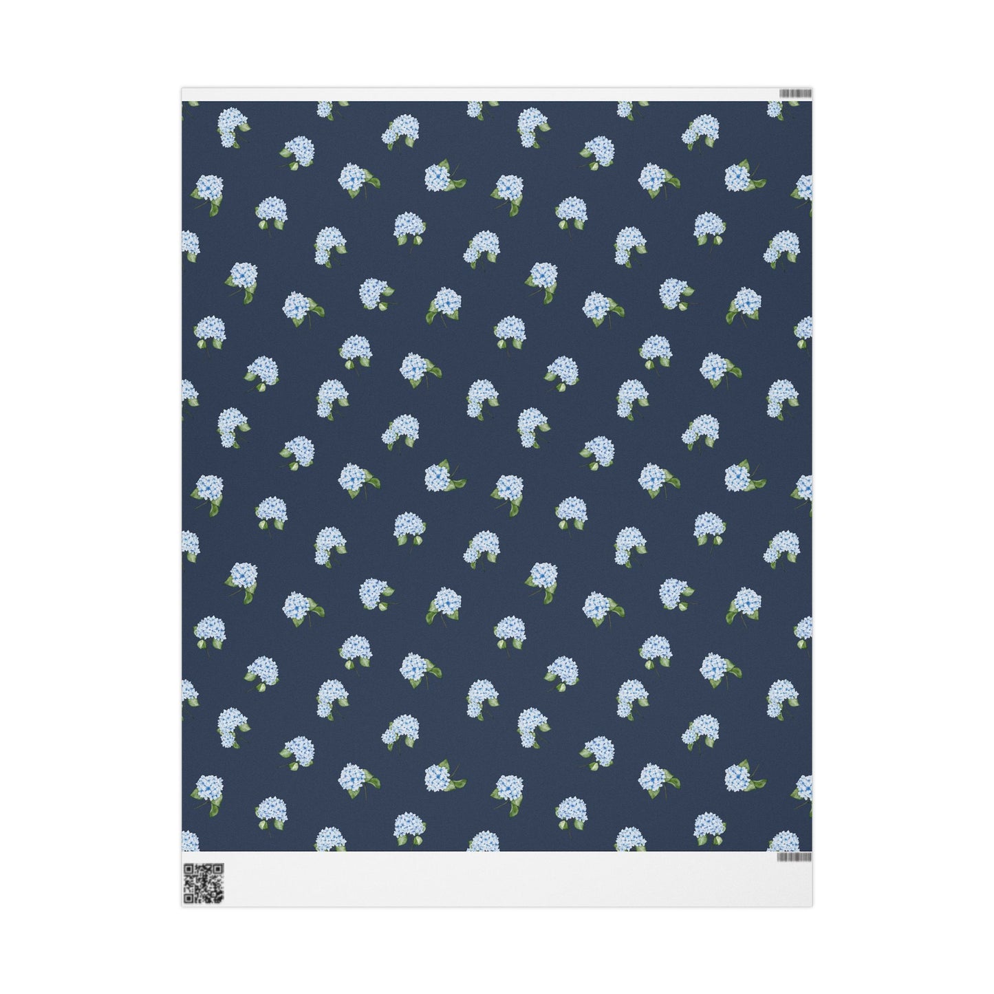 Navy Hydrangea Wrapping Paper Roll