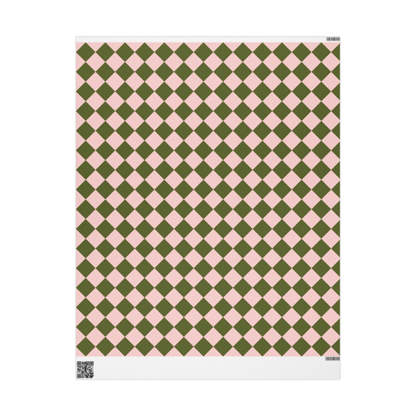 Green & Pink Checkered Wrapping Paper Roll
